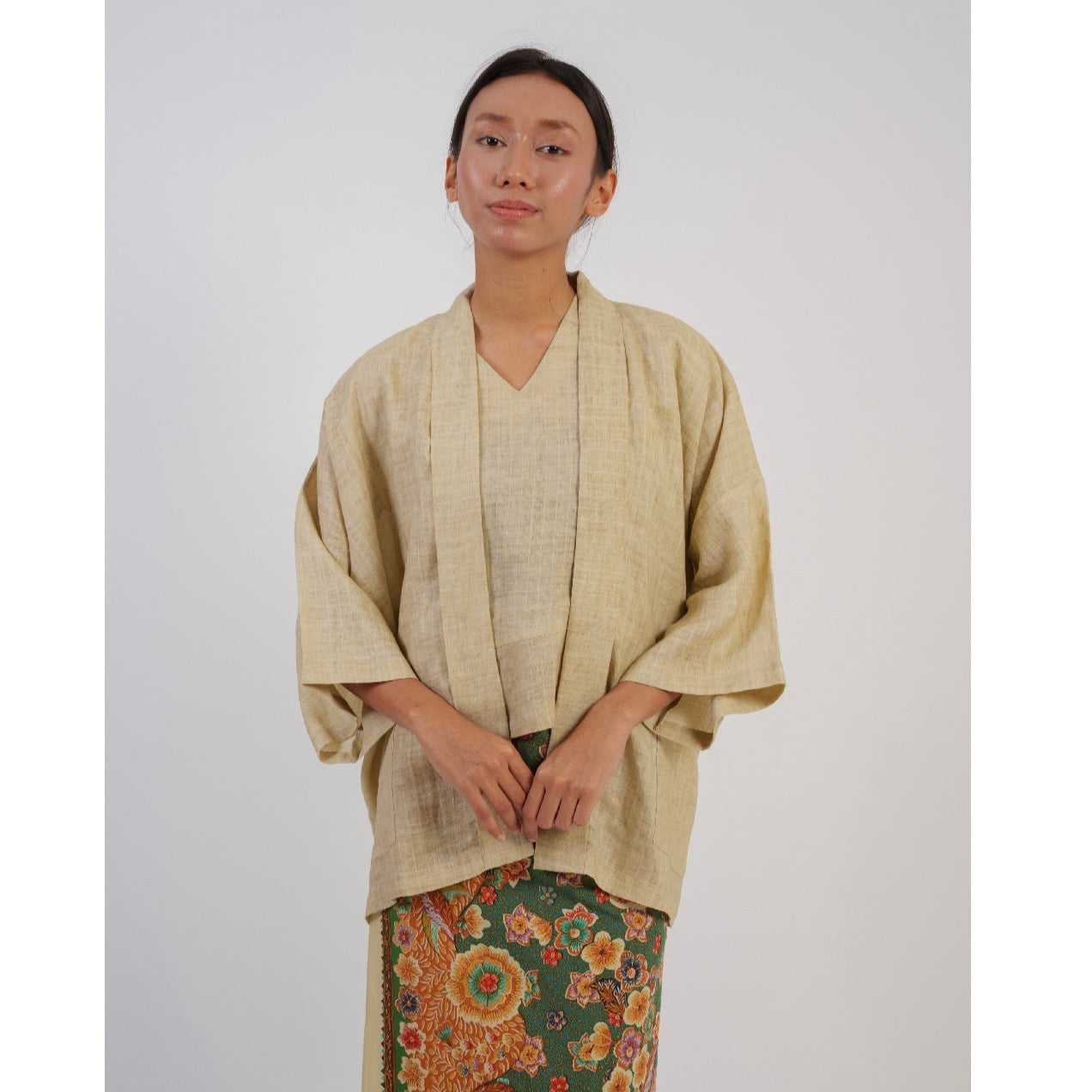 Mekar Kimono X Pithecanthropus Bali Set in Tan (WITH NO INNER)