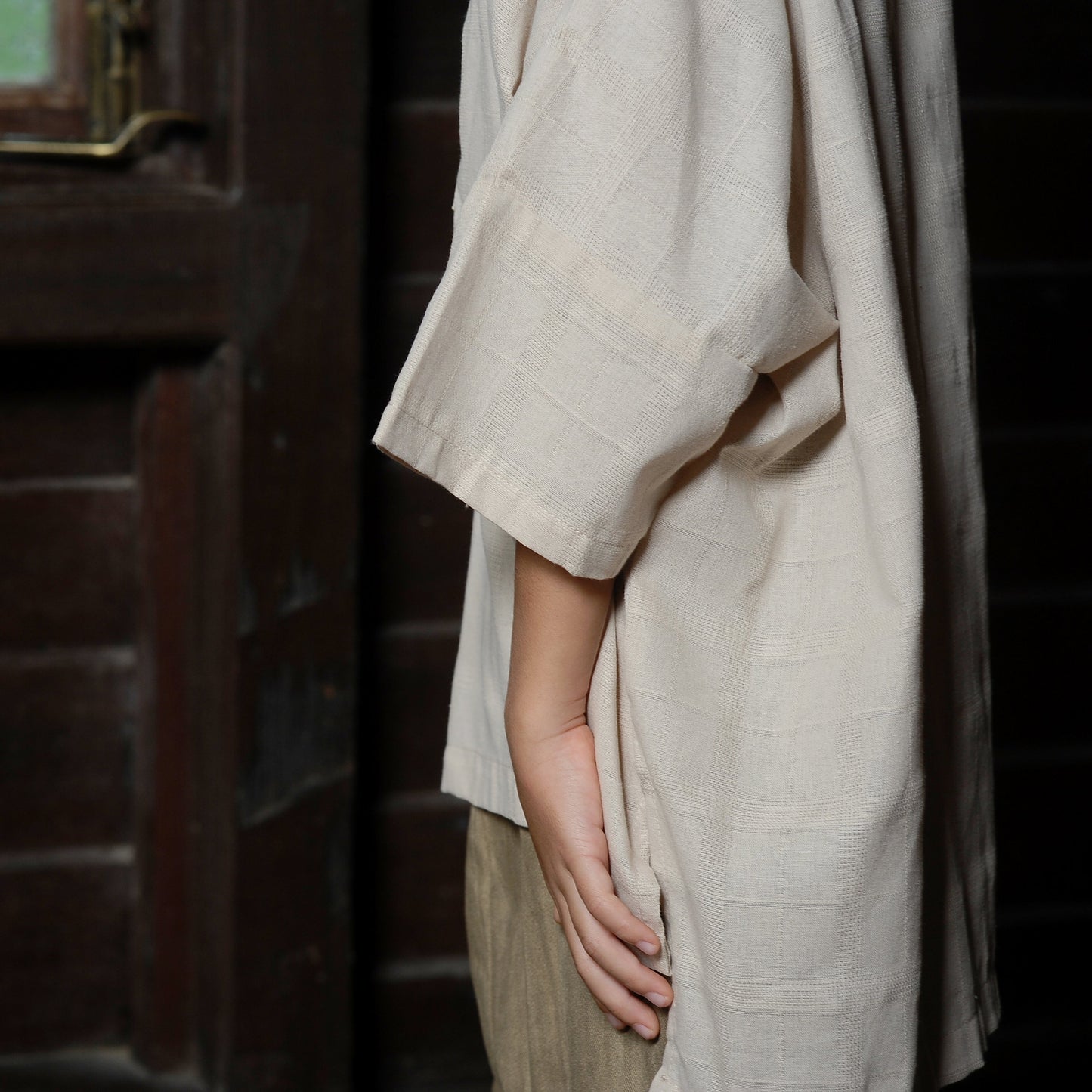 Adiratna Boxy Boy Set in Ivory