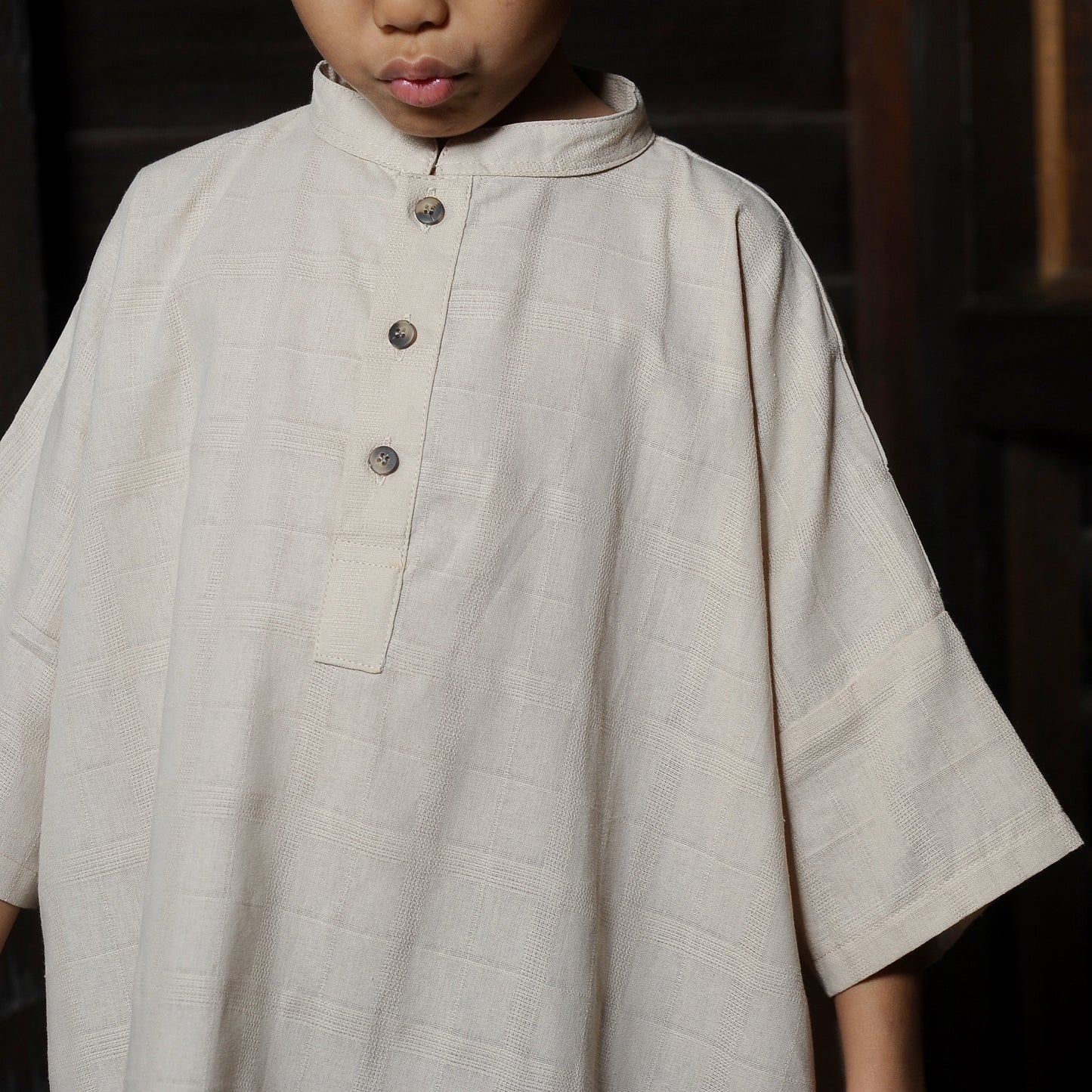 Adiratna Boxy Boy Set in Ivory