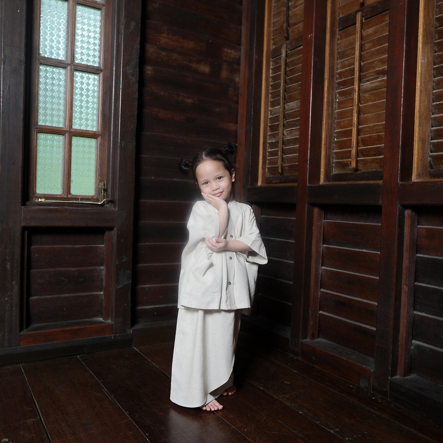 Puspa Girl Kebaya Set in Ivory