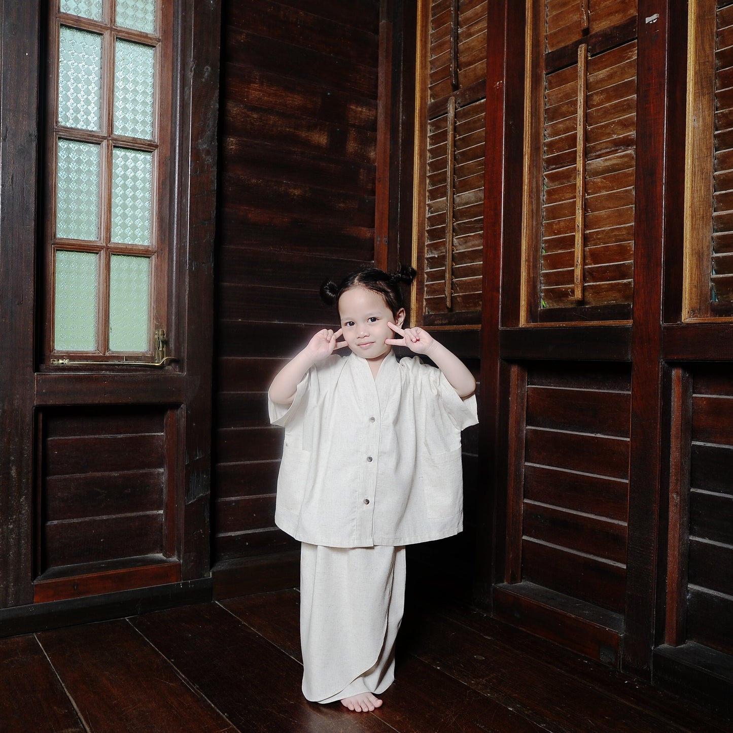 Puspa Girl Kebaya Set in Ivory