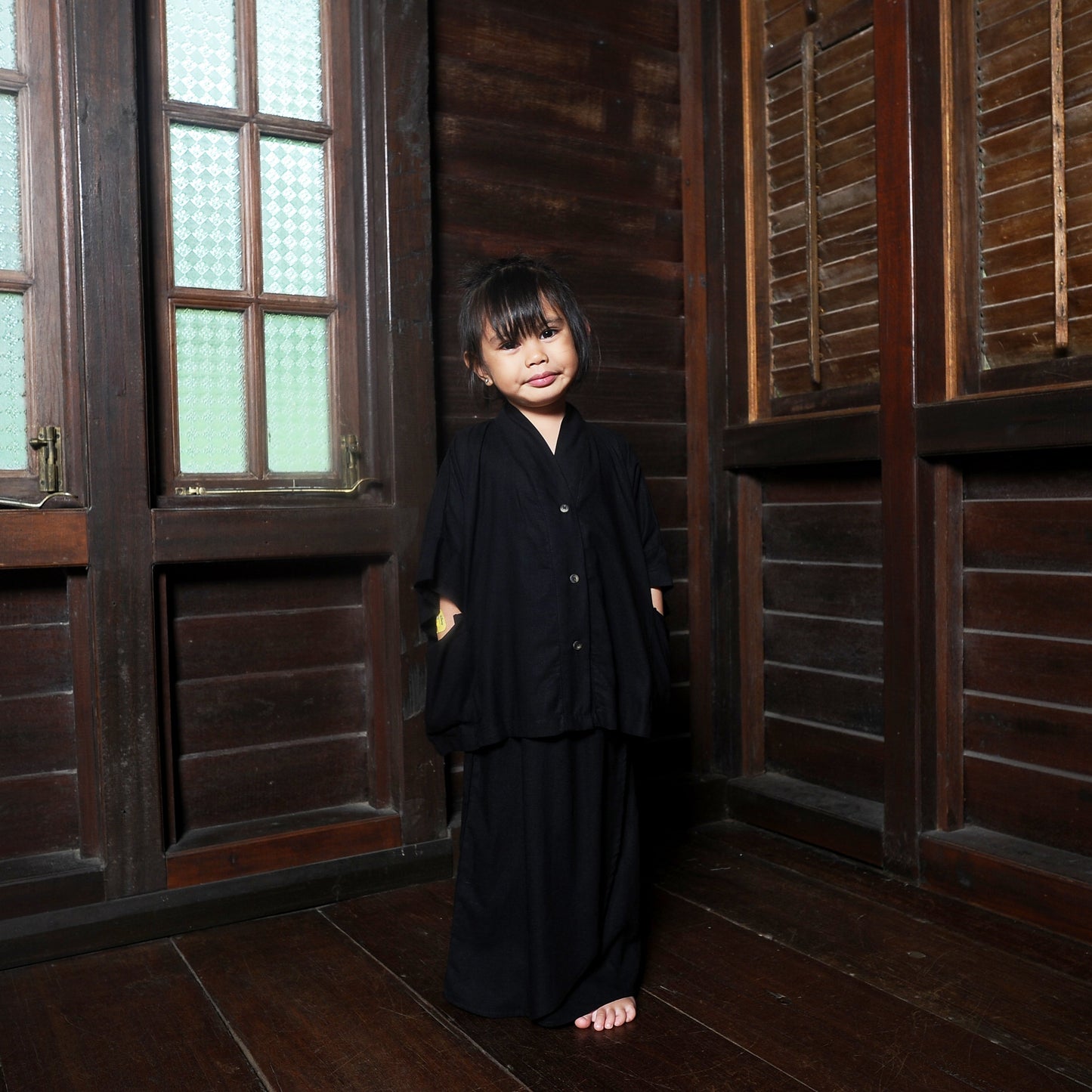 Puspa Girl Kebaya Set in Black