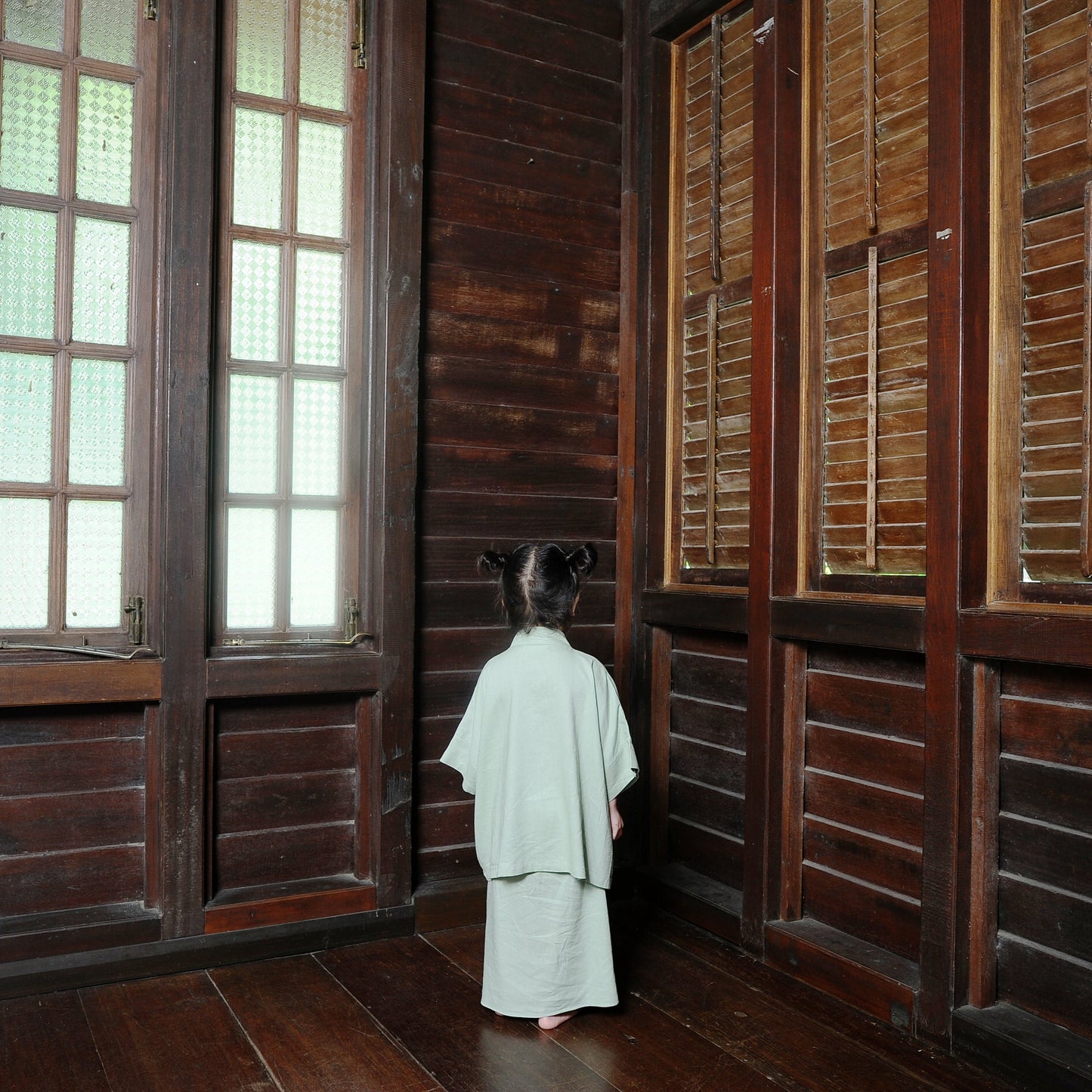 Puspa Girl Kebaya Set in Sage Green