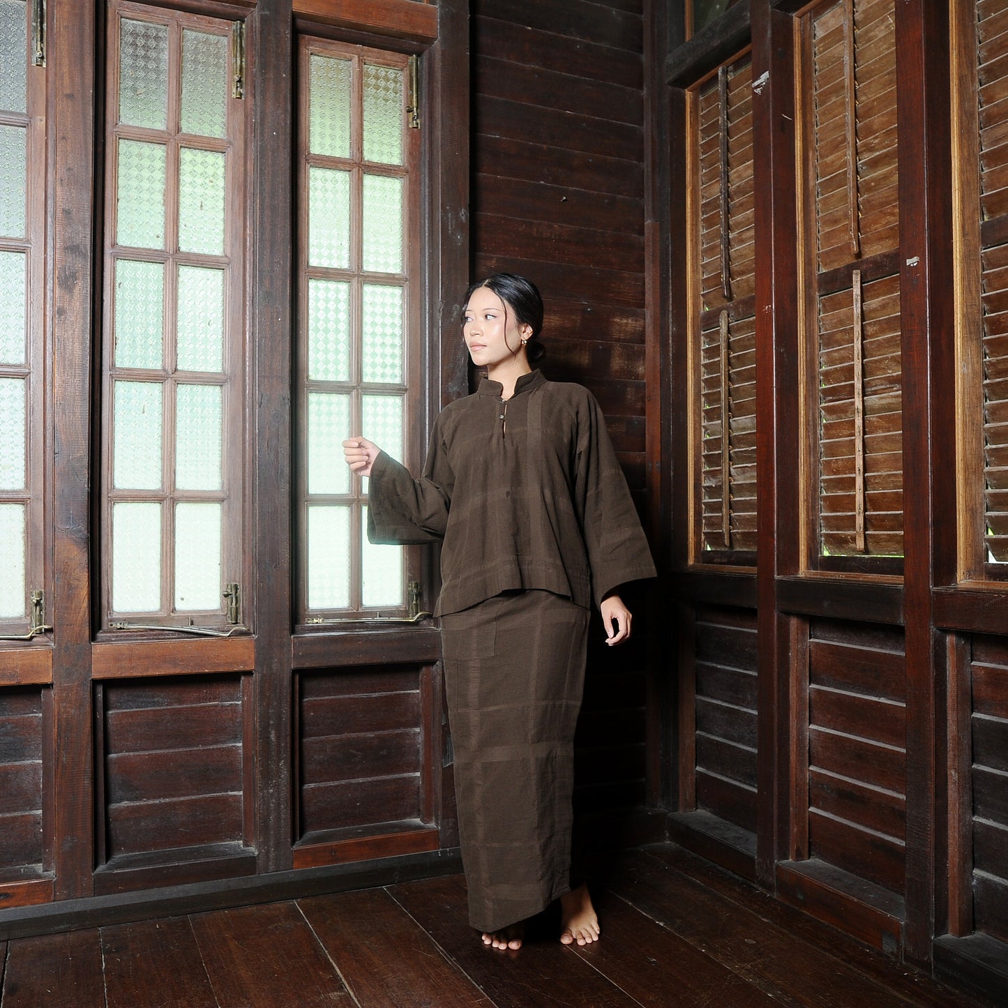 Nirmala Boxy Set in Olive