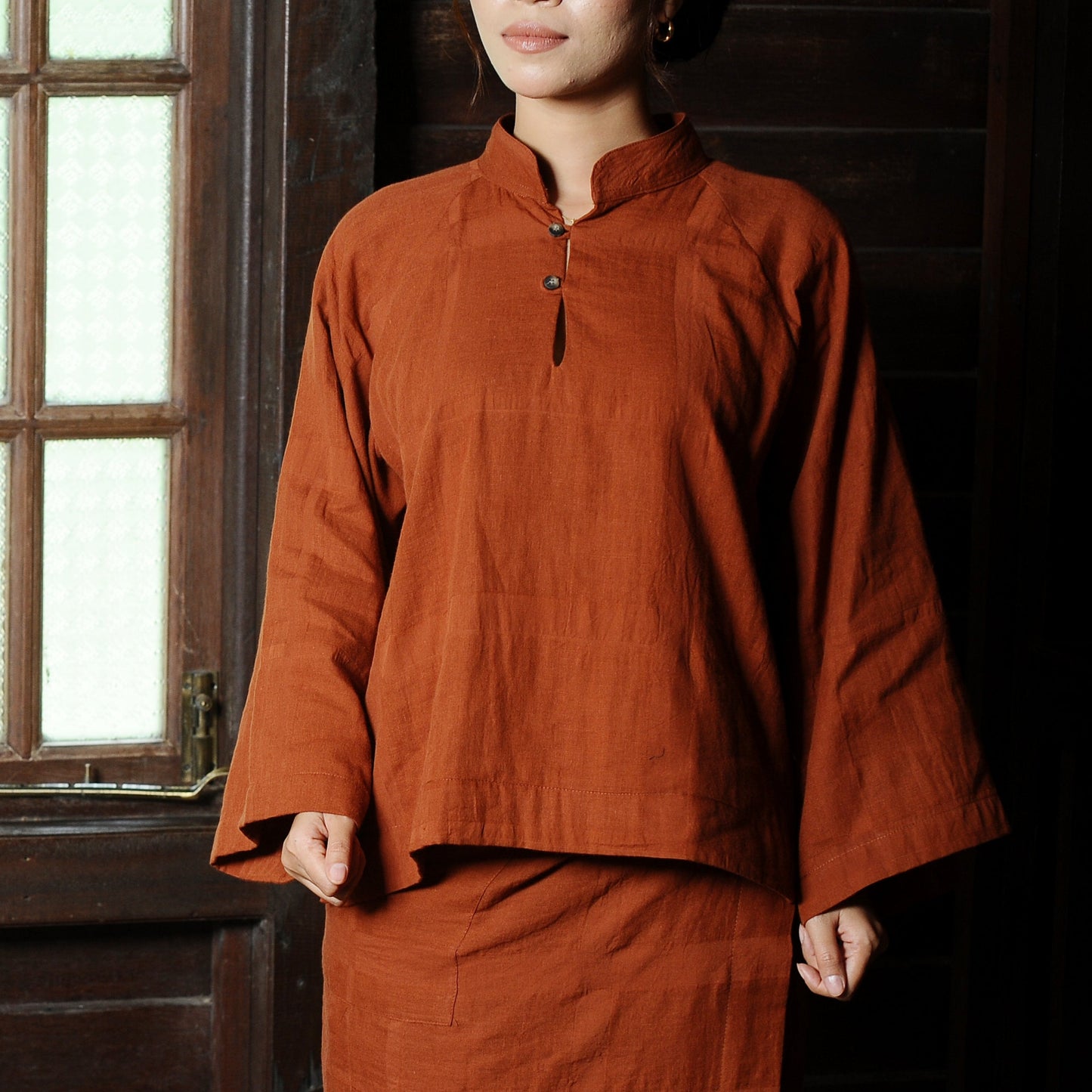 Nirmala Boxy Set in Terracotta