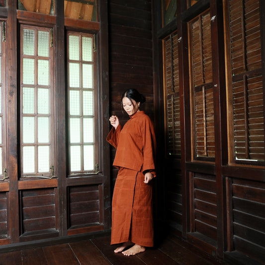 Nirmala Boxy Set in Terracotta