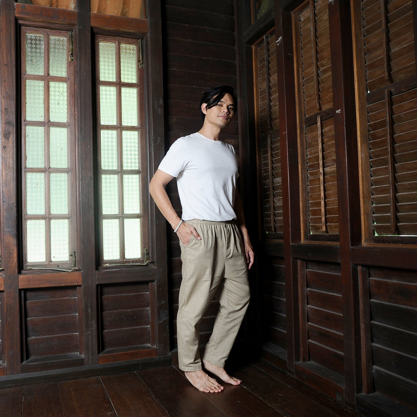 Takah Taper Pants in Taupe
