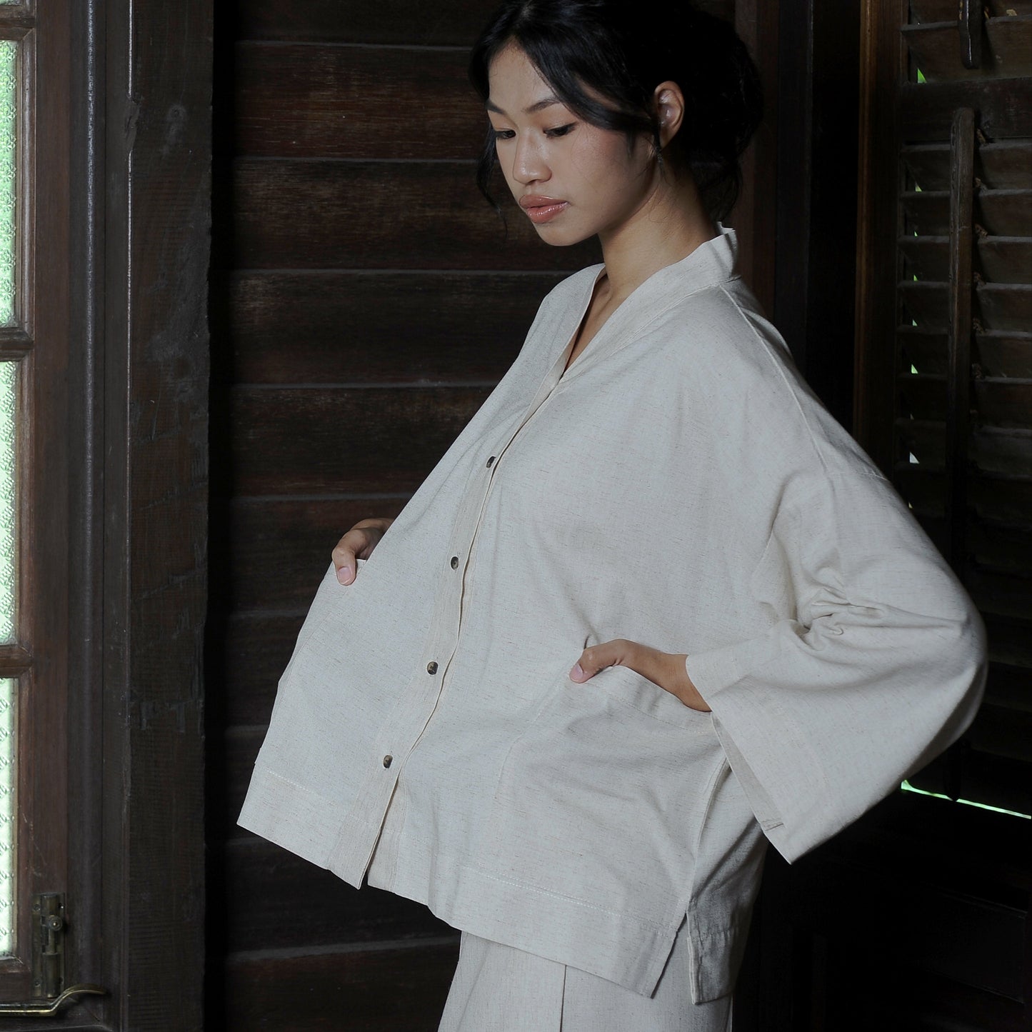 Kirana Boxy Kebaya in Ivory