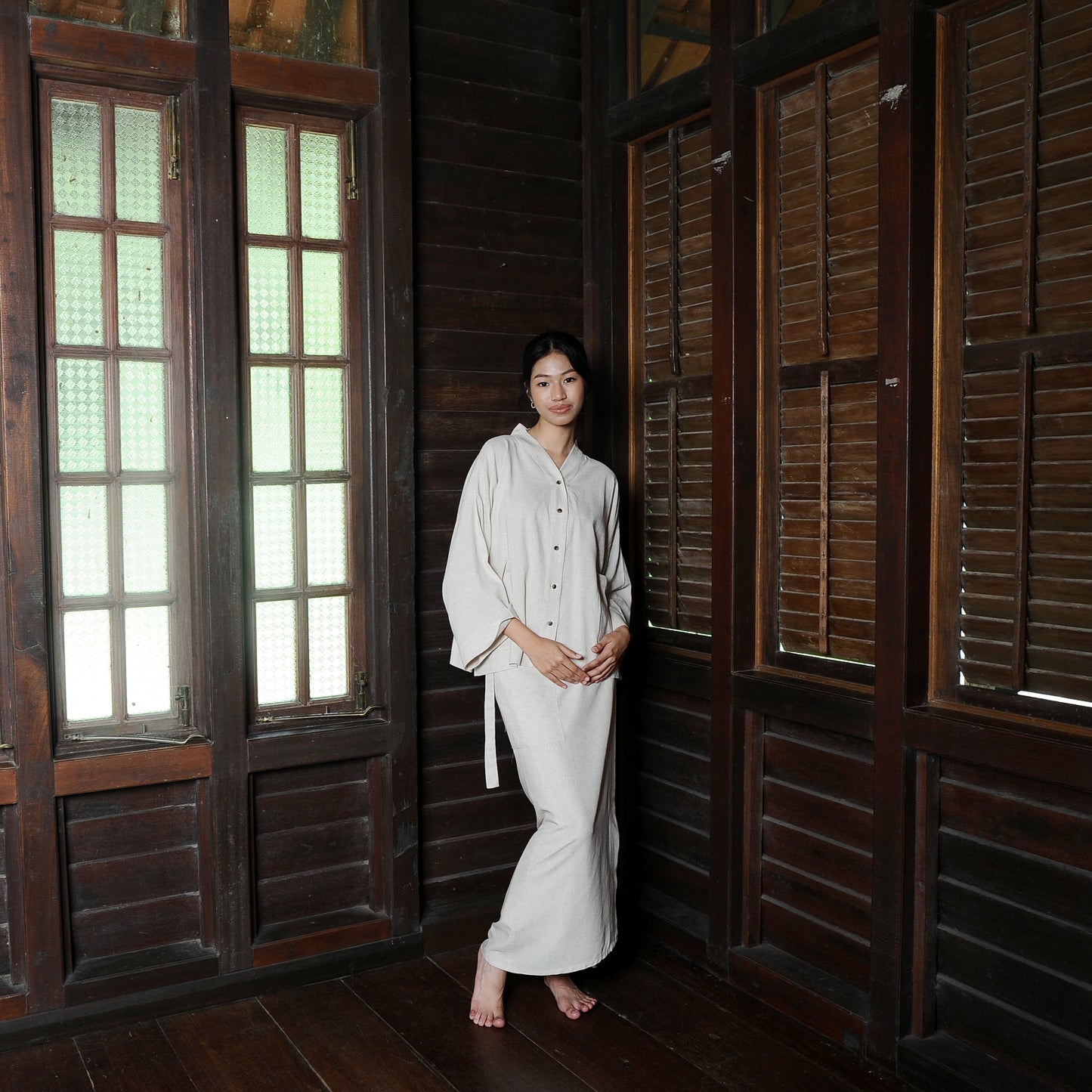 Kirana Boxy Kebaya in Ivory