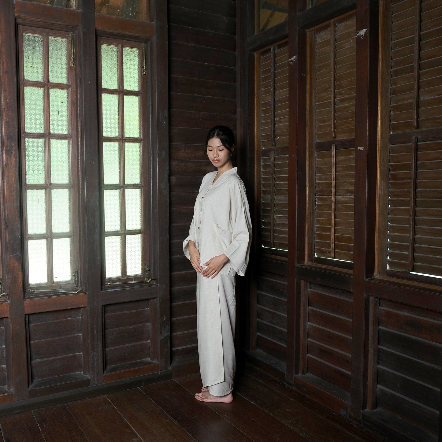 Kirana Boxy Kebaya in Ivory