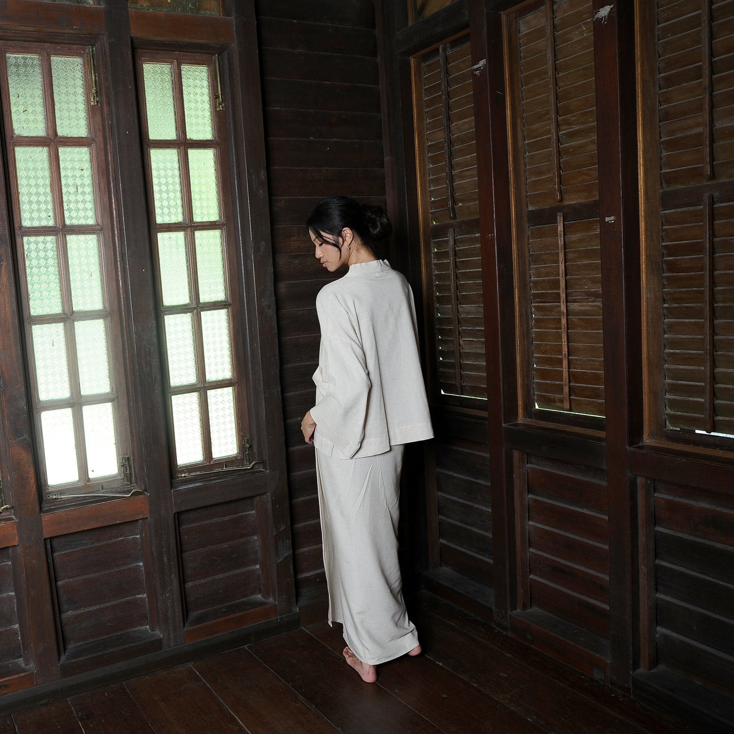 Kirana Boxy Kebaya in Ivory
