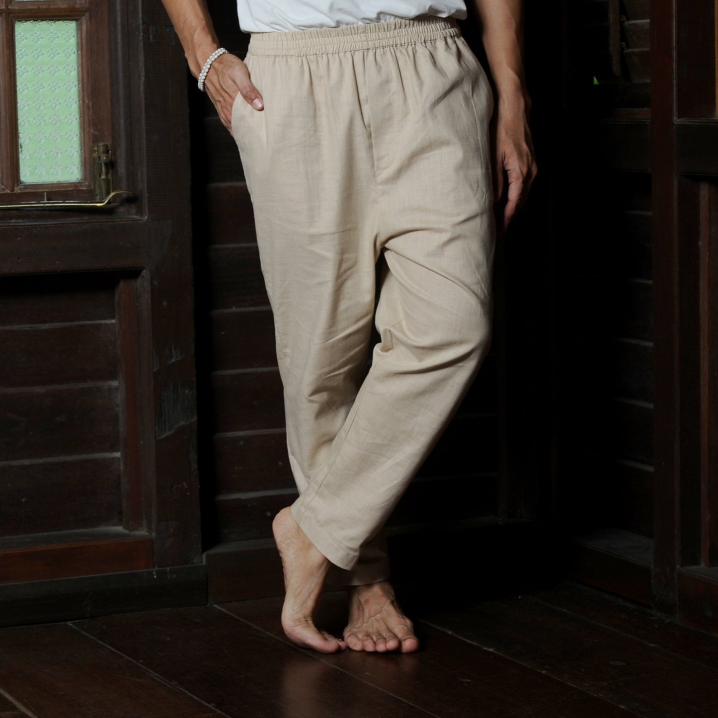 Takah Taper Pants in Beige