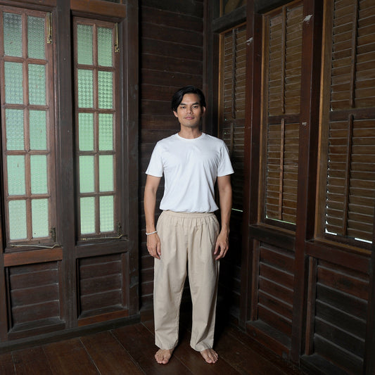 Chataka Wide Straight Pants in Beige