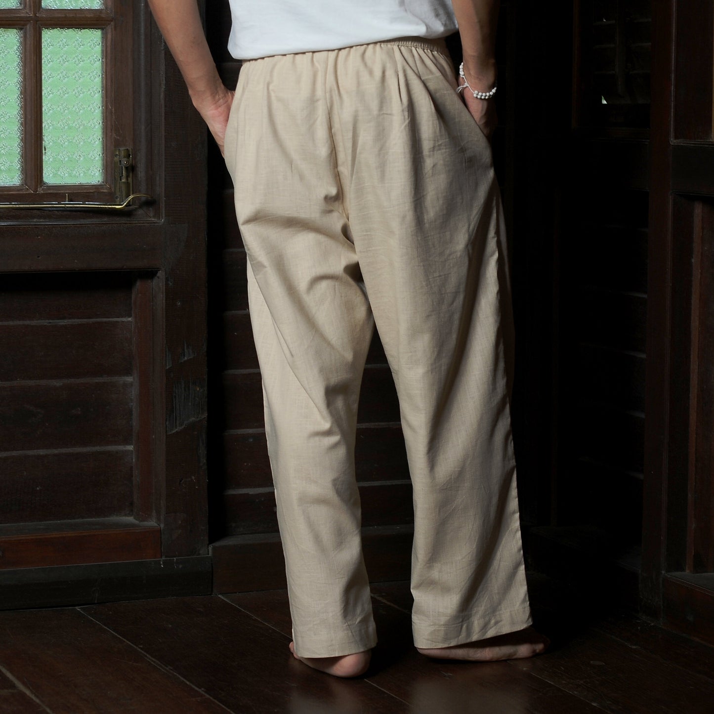 Chataka Wide Straight Pants in Beige