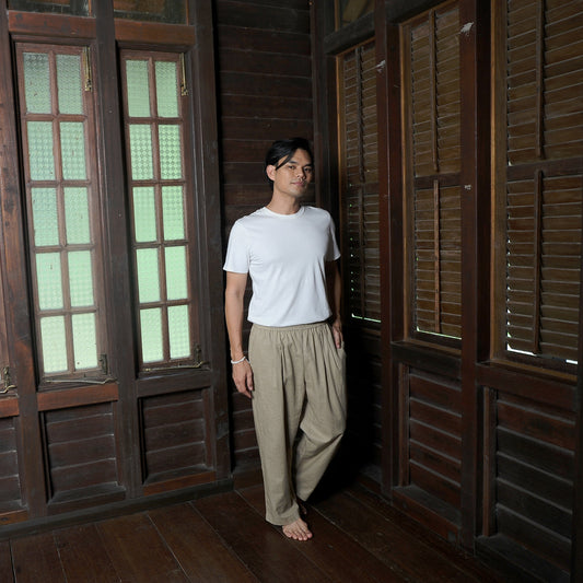 Chataka Wide Straight Pants in Taupe