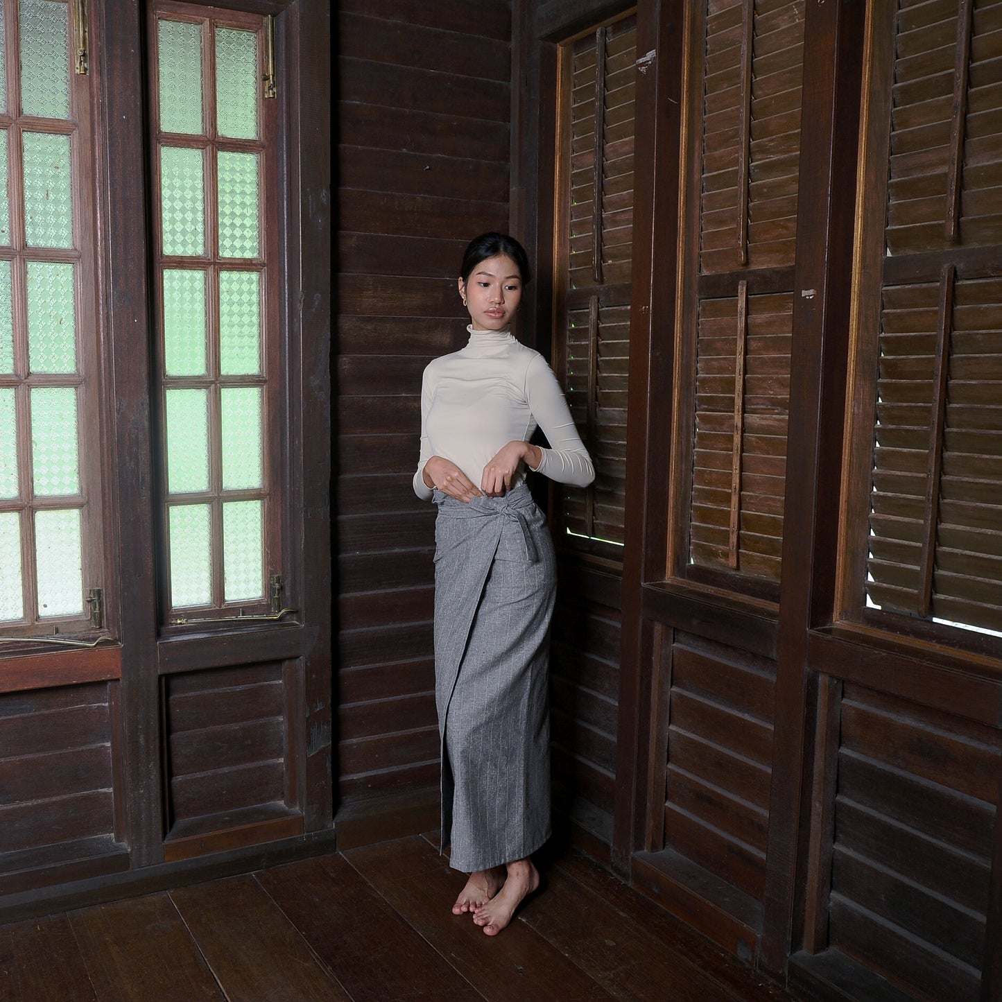 Cendayam Pareo in Striped Grey