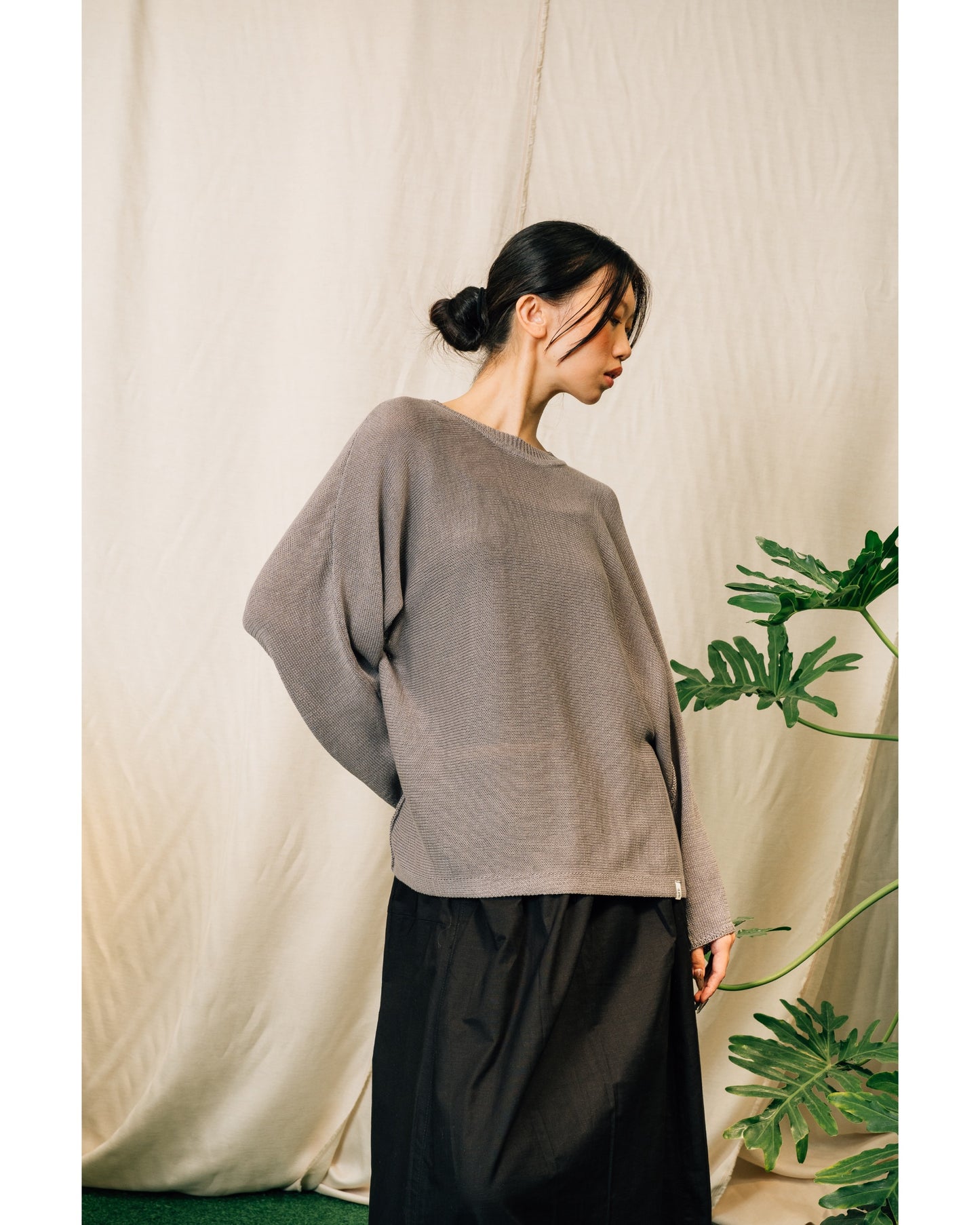 Ivy Knitted Top in Grey
