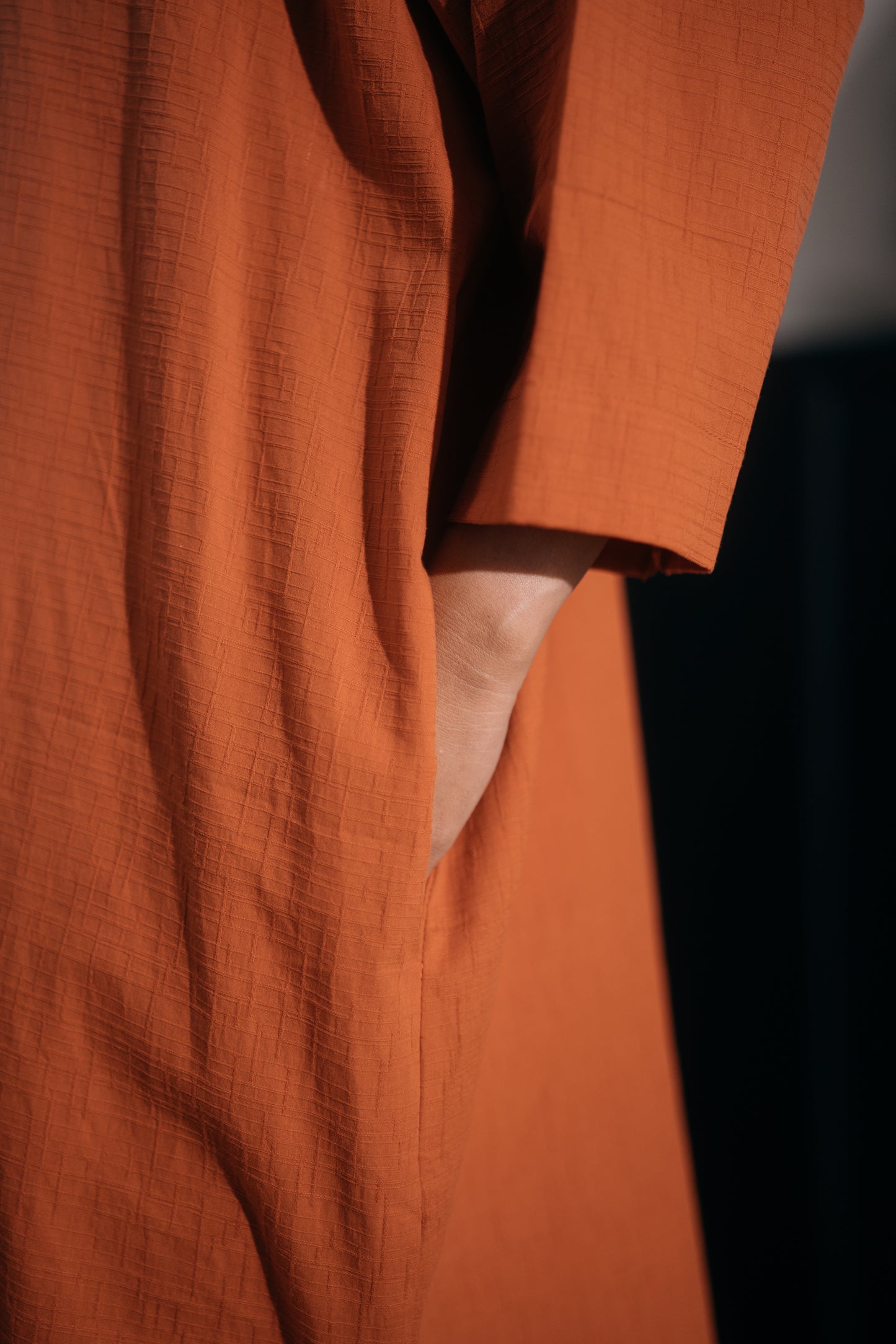 Reflect Dress in Textured Terracotta