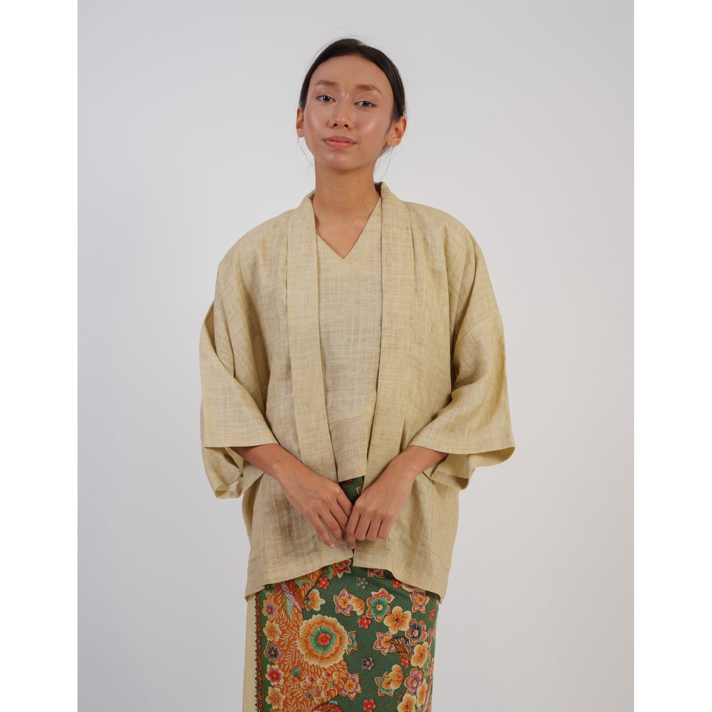 Mekar Kimono X Pithecanthropus Bali Set in Tan