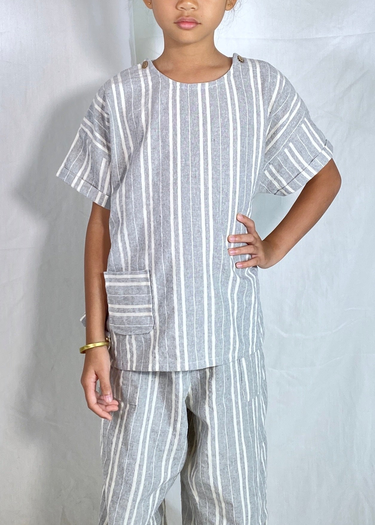 Riang Top In Striped Blue