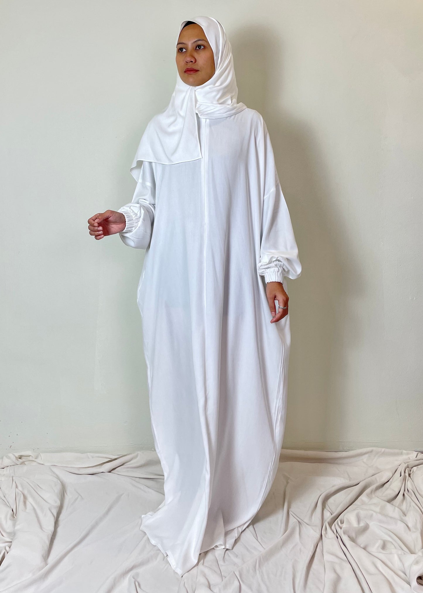 Onesie Telekung In White