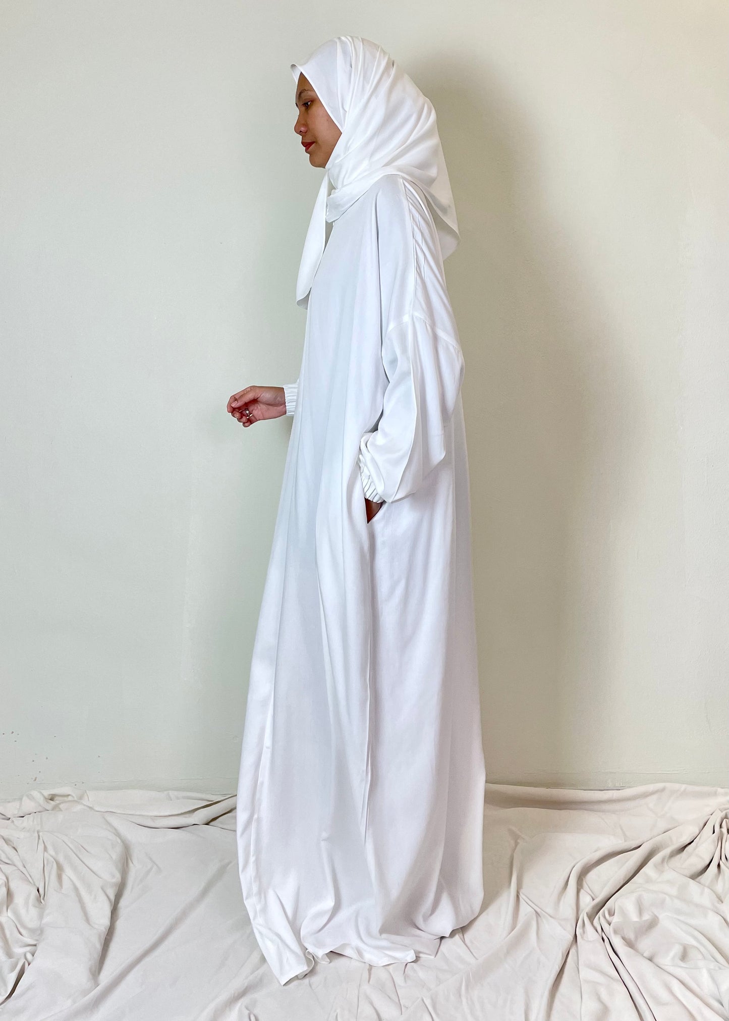 Onesie Telekung In White