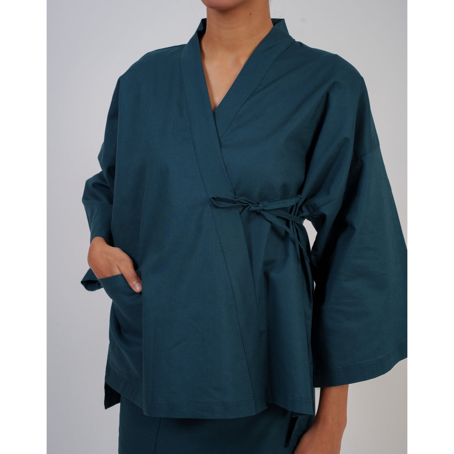 Kumo Kimono Set In Teal Blue