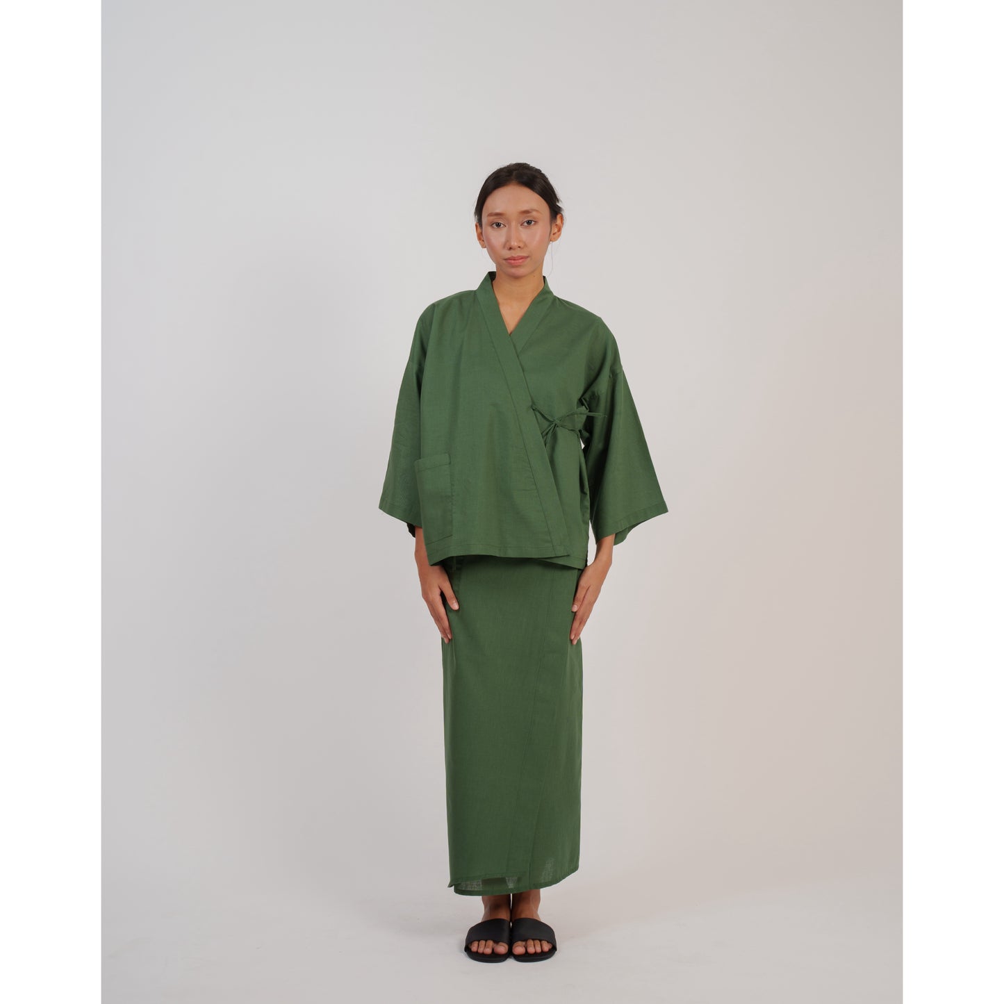 Kumo Kimono Set In Emerald Green