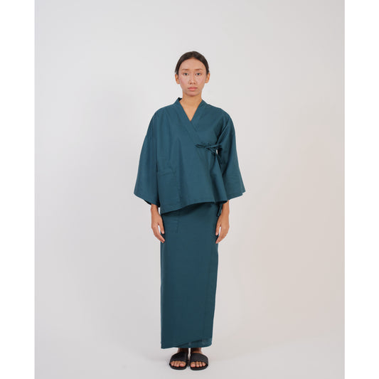 Kumo Kimono Set In Teal Blue
