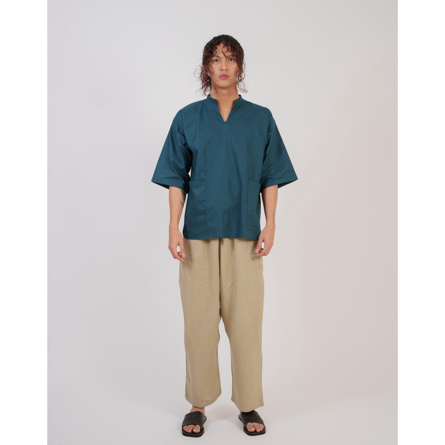 Niji Top In Teal Blue