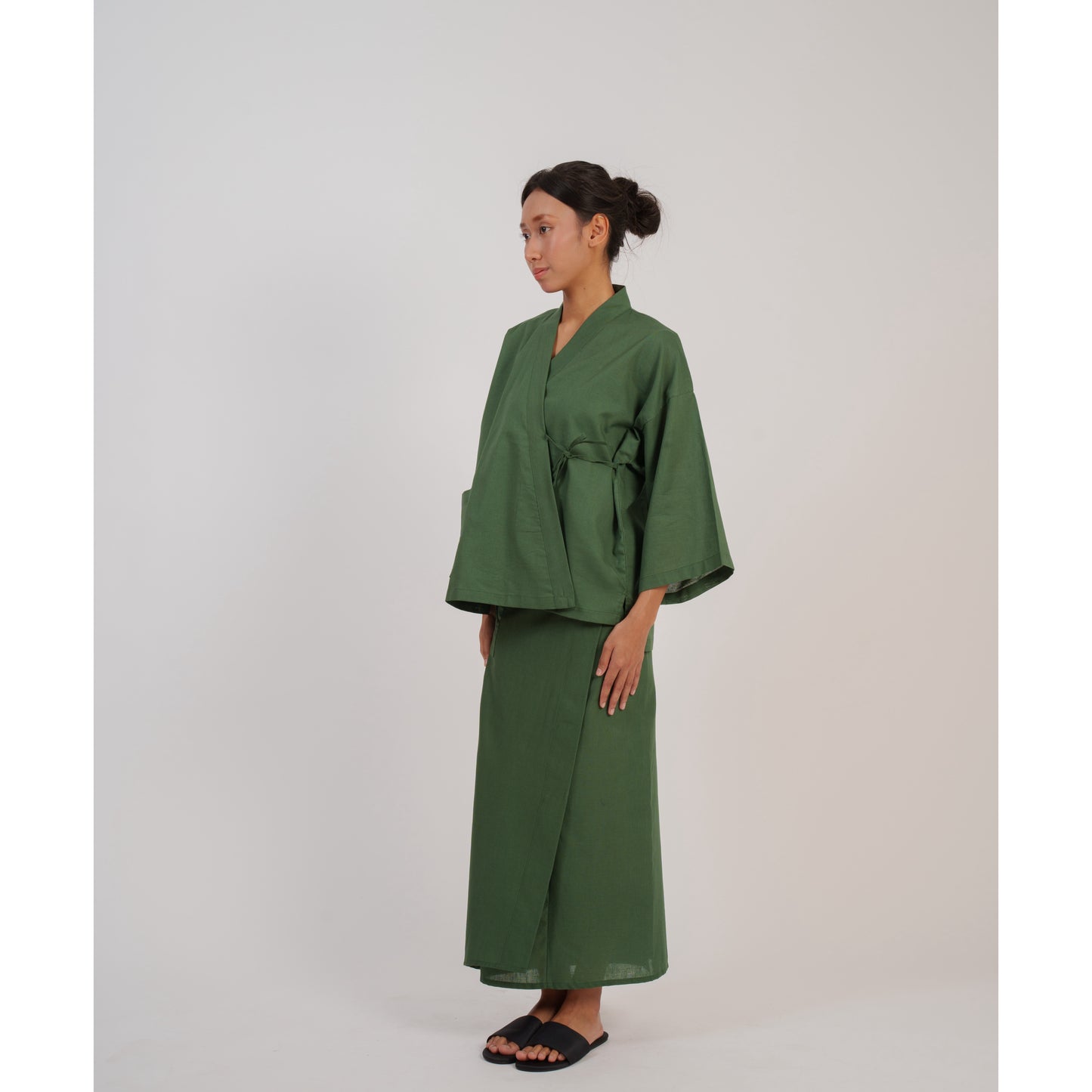 Kumo Kimono Set In Emerald Green