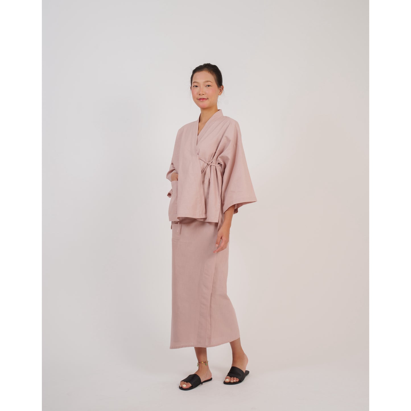 Kumo Kimono Set In Dusty Pink
