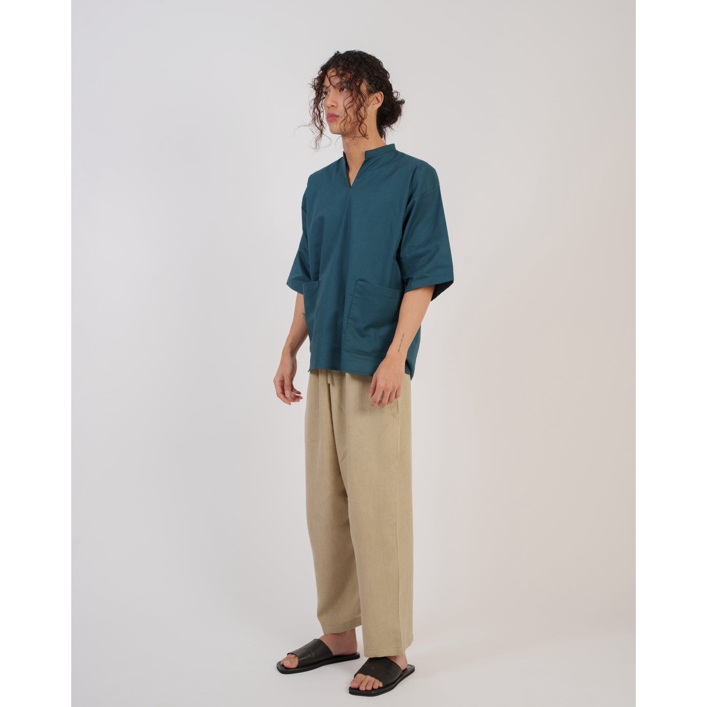 Niji Top In Teal Blue