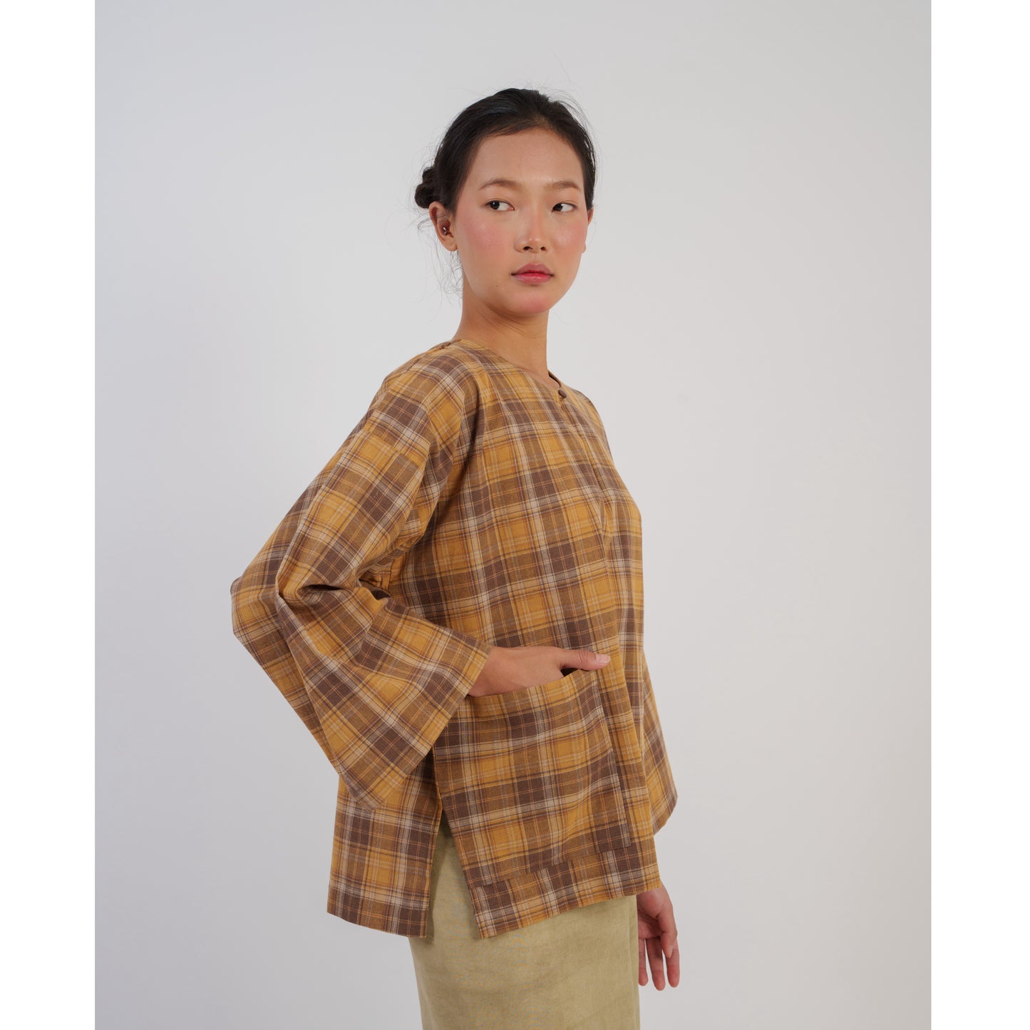 Mori Kurung Kedah Top in Mustard