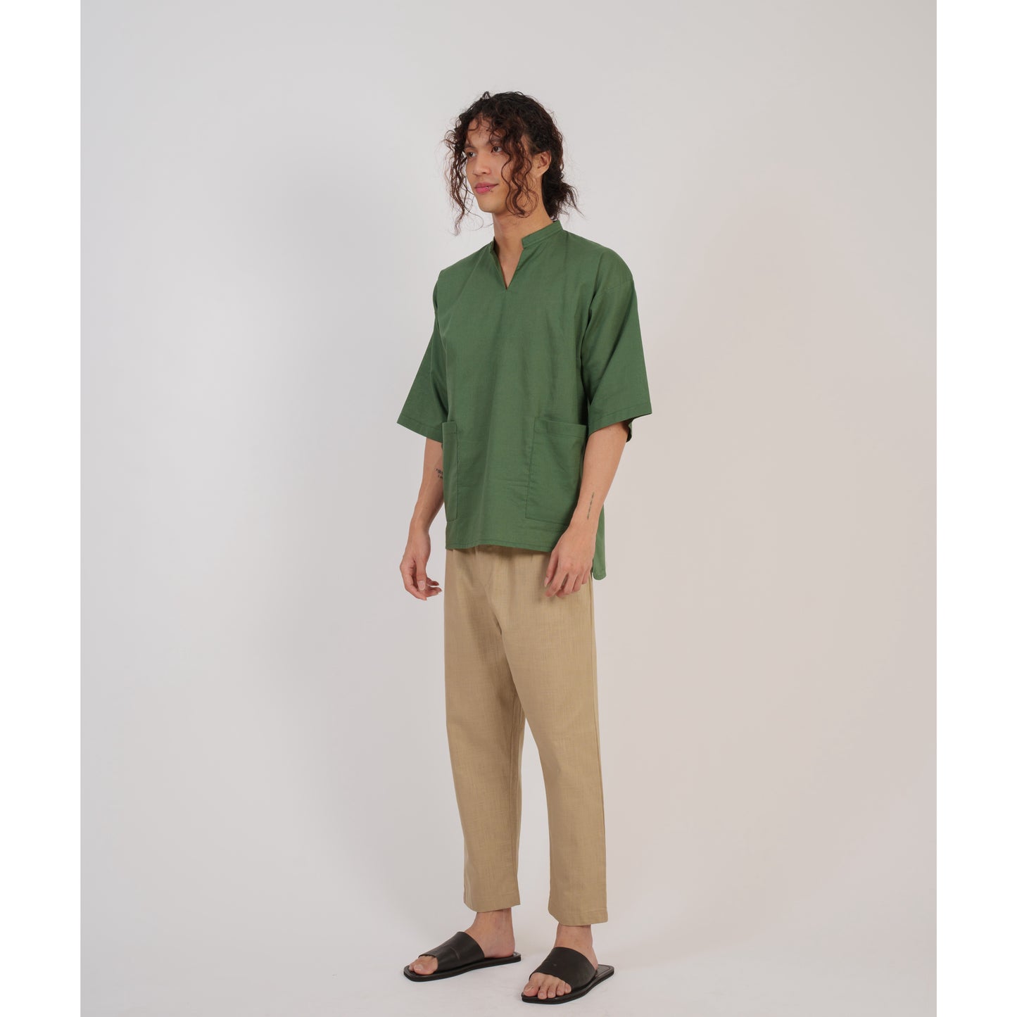 Niji Top In Emerald Green