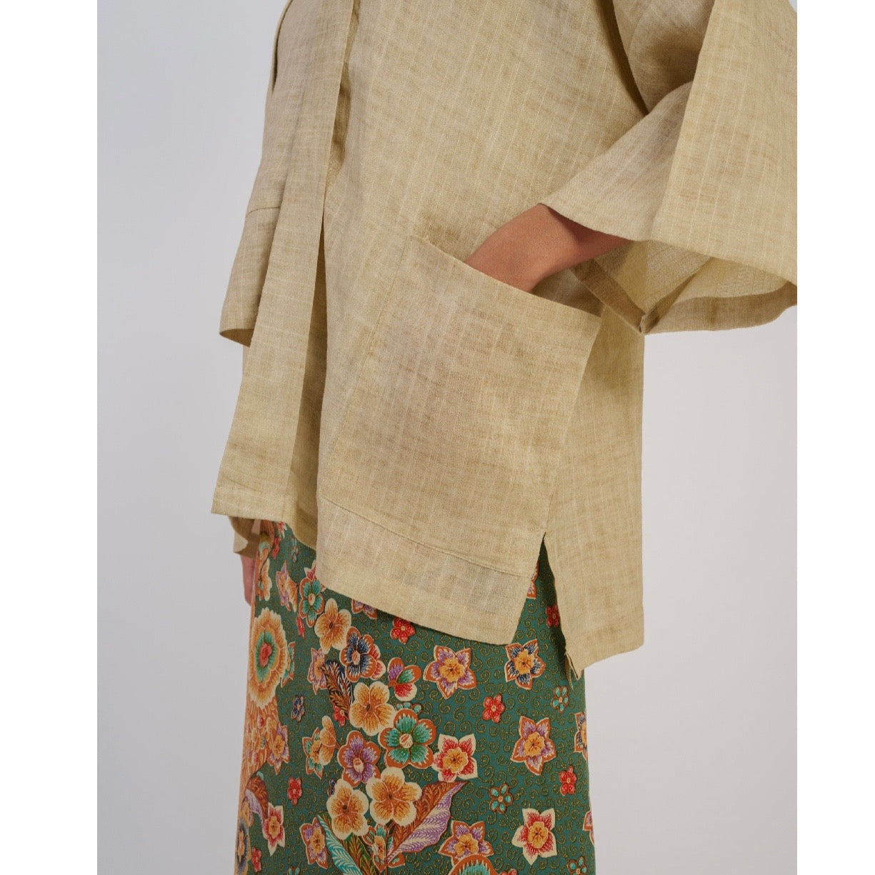 Mekar Kimono X Pithecanthropus Bali Set in Tan (WITH NO INNER)