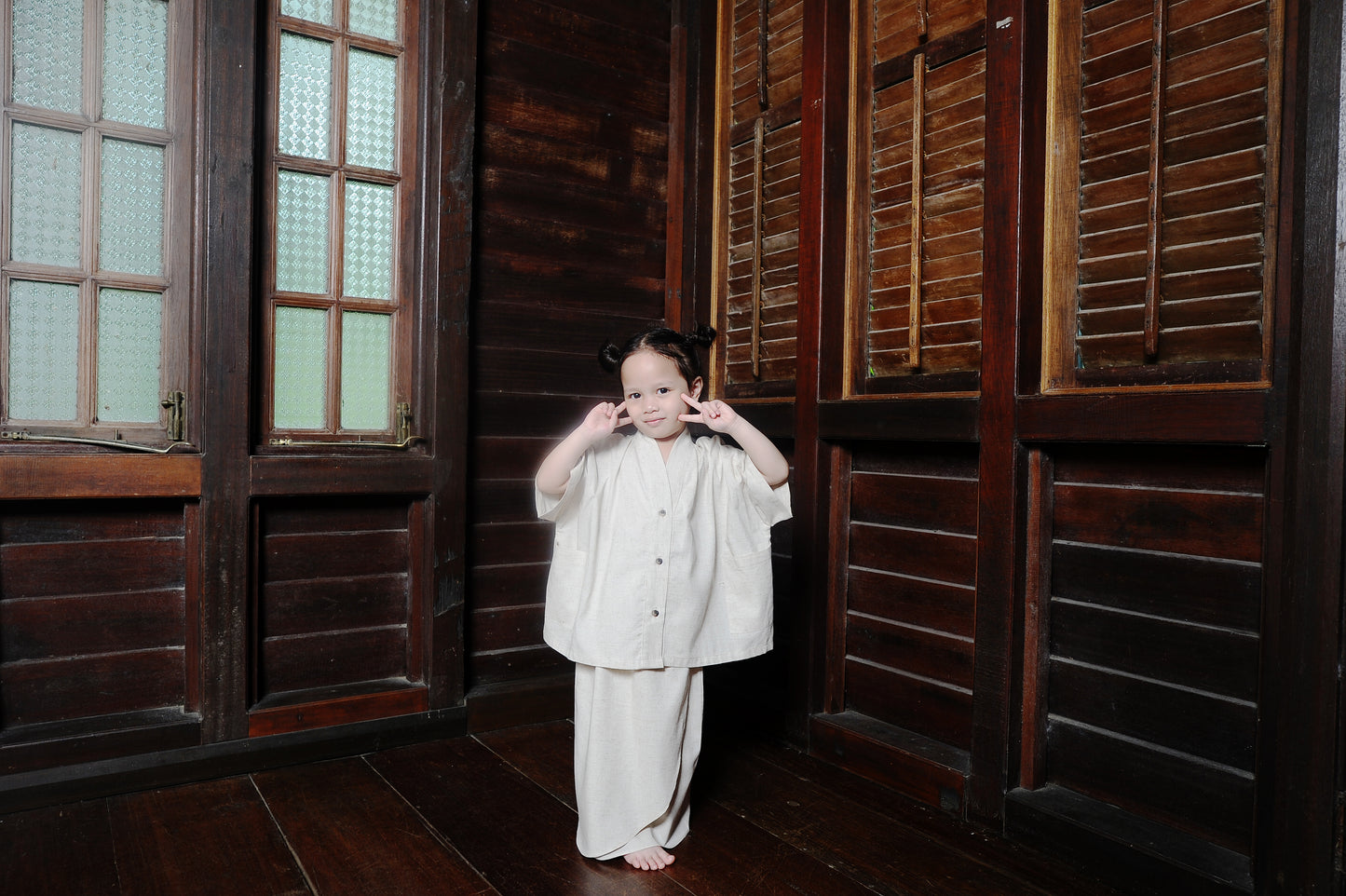 Puspa Girl Kebaya Set in Ivory