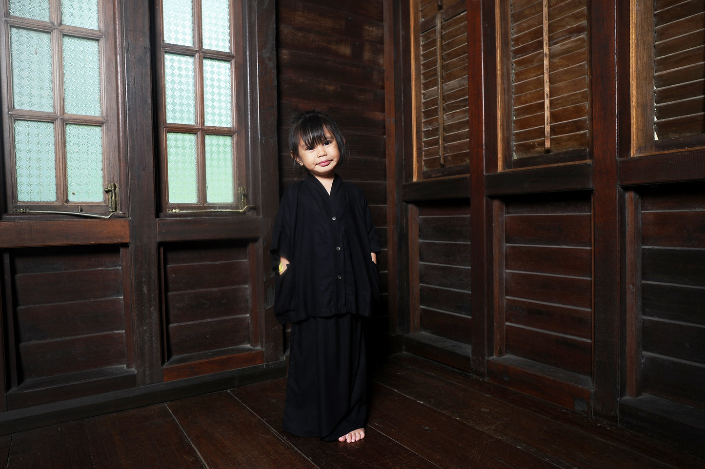 Puspa Girl Kebaya Set in Black