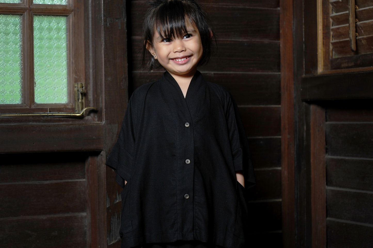 Puspa Girl Kebaya Set in Black