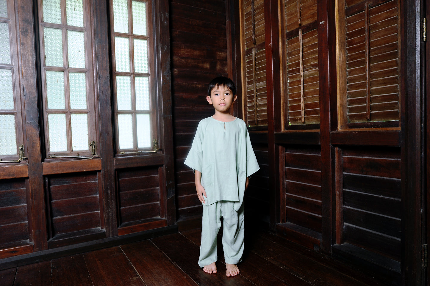 Kama Boy Set in Sage Green