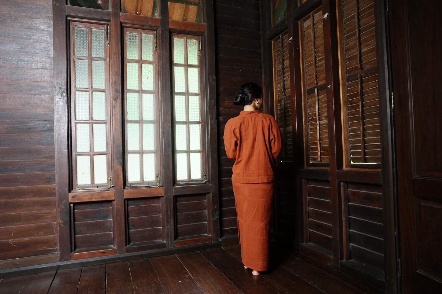 Nirmala Boxy Set in Terracotta