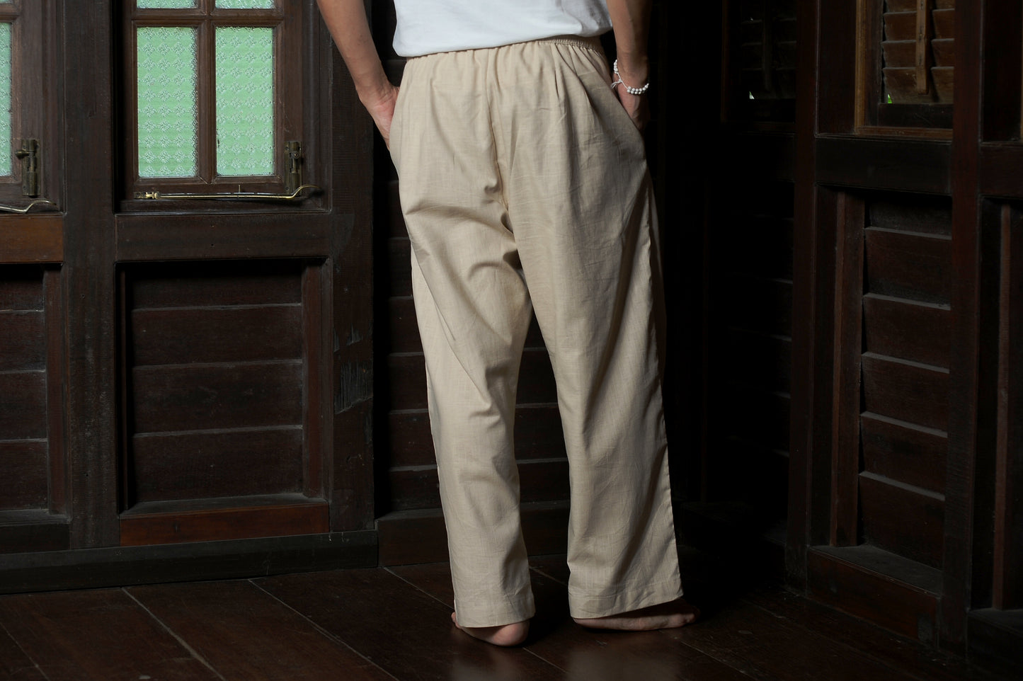 Chataka Wide Straight Pants in Beige