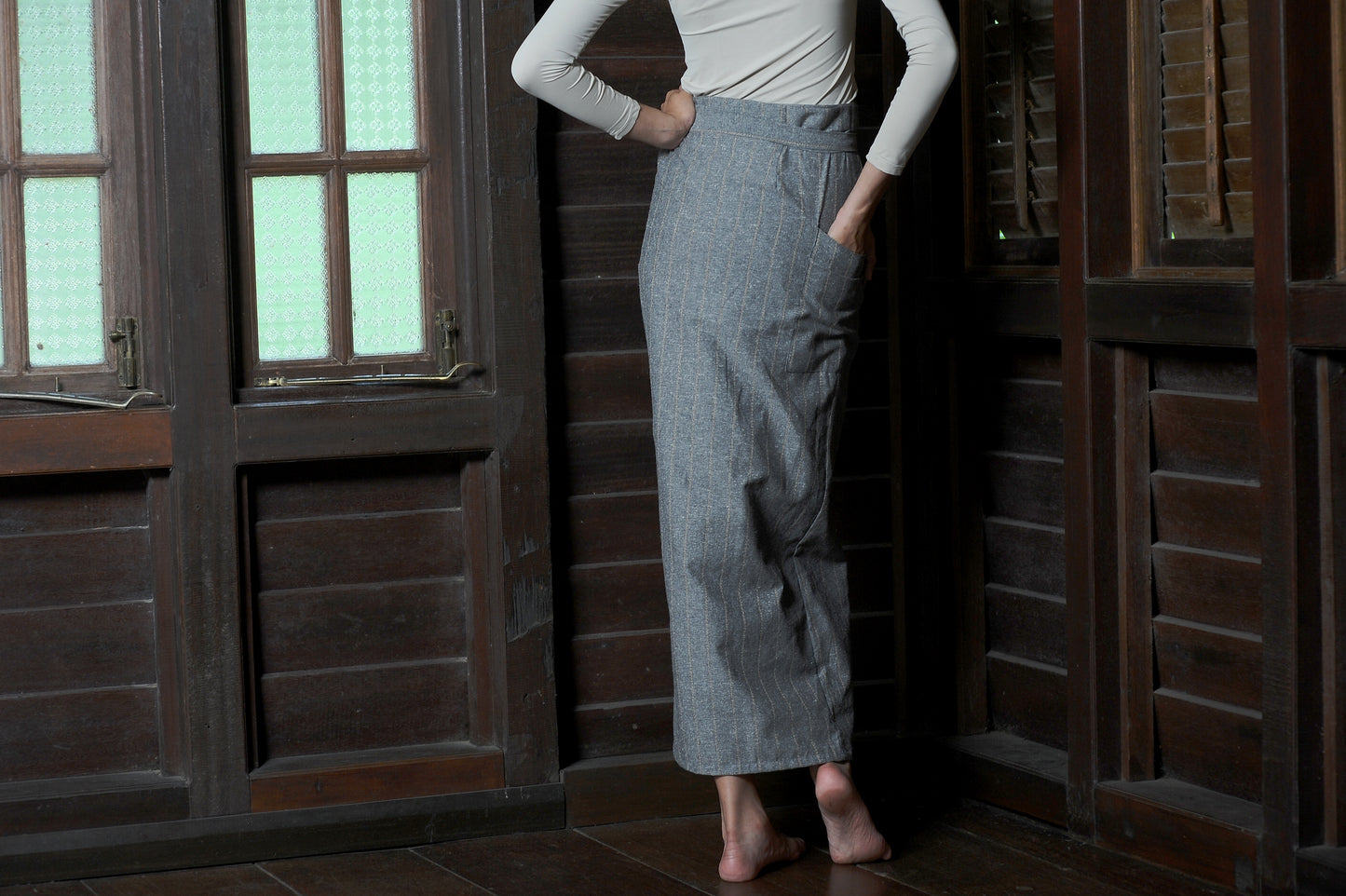 Cendayam Pareo in Striped Grey