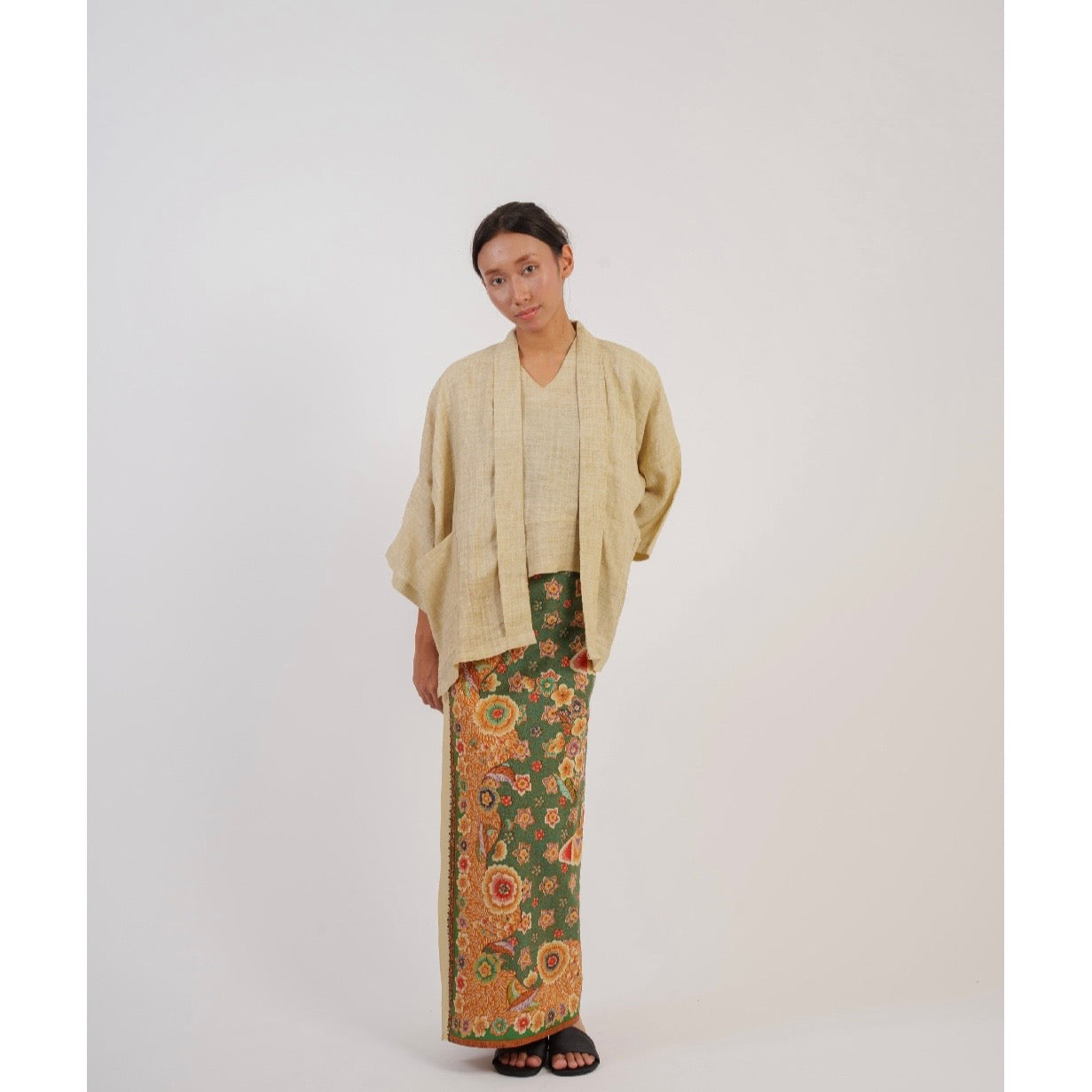 Mekar Kimono X Pithecanthropus Bali Set in Tan (WITH NO INNER)