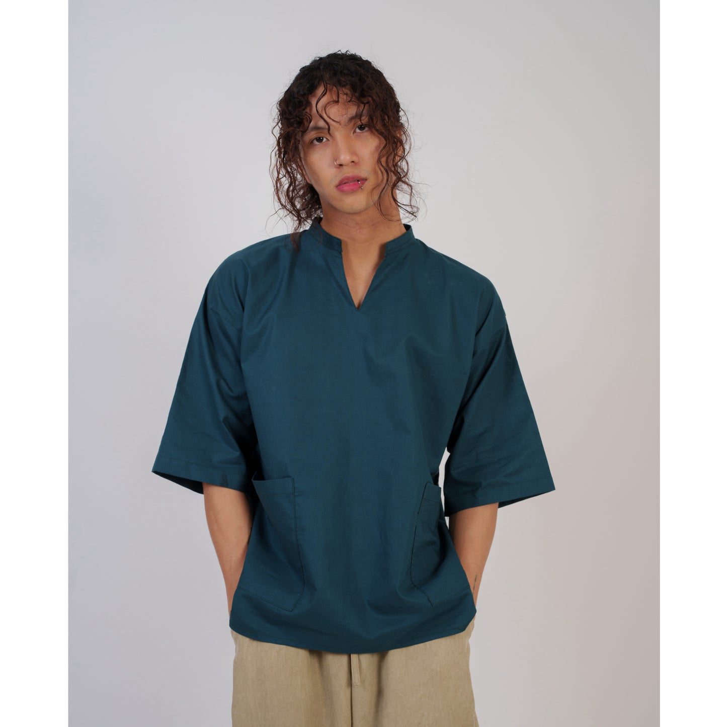 Niji Top In Teal Blue