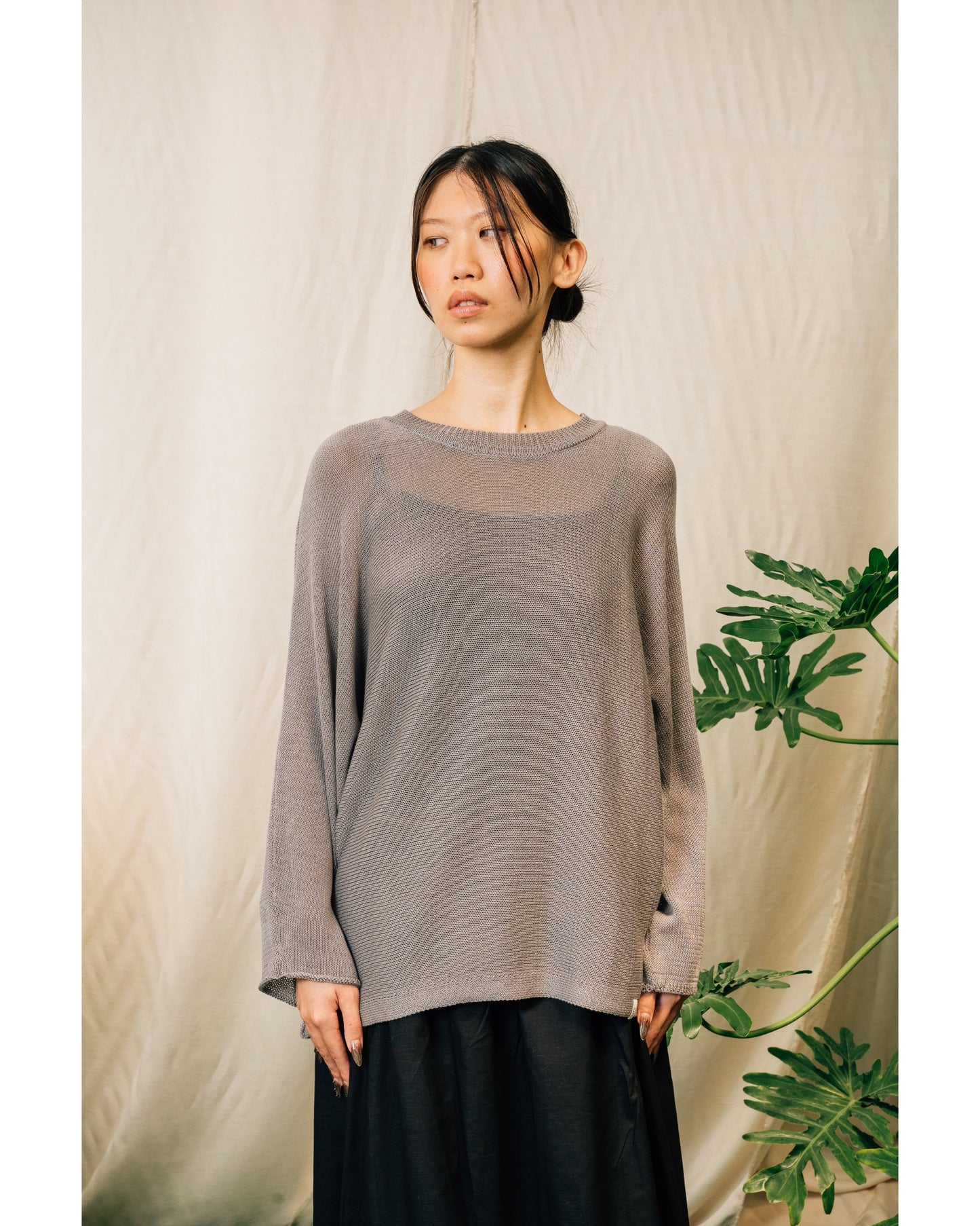 Ivy Knitted Top in Grey
