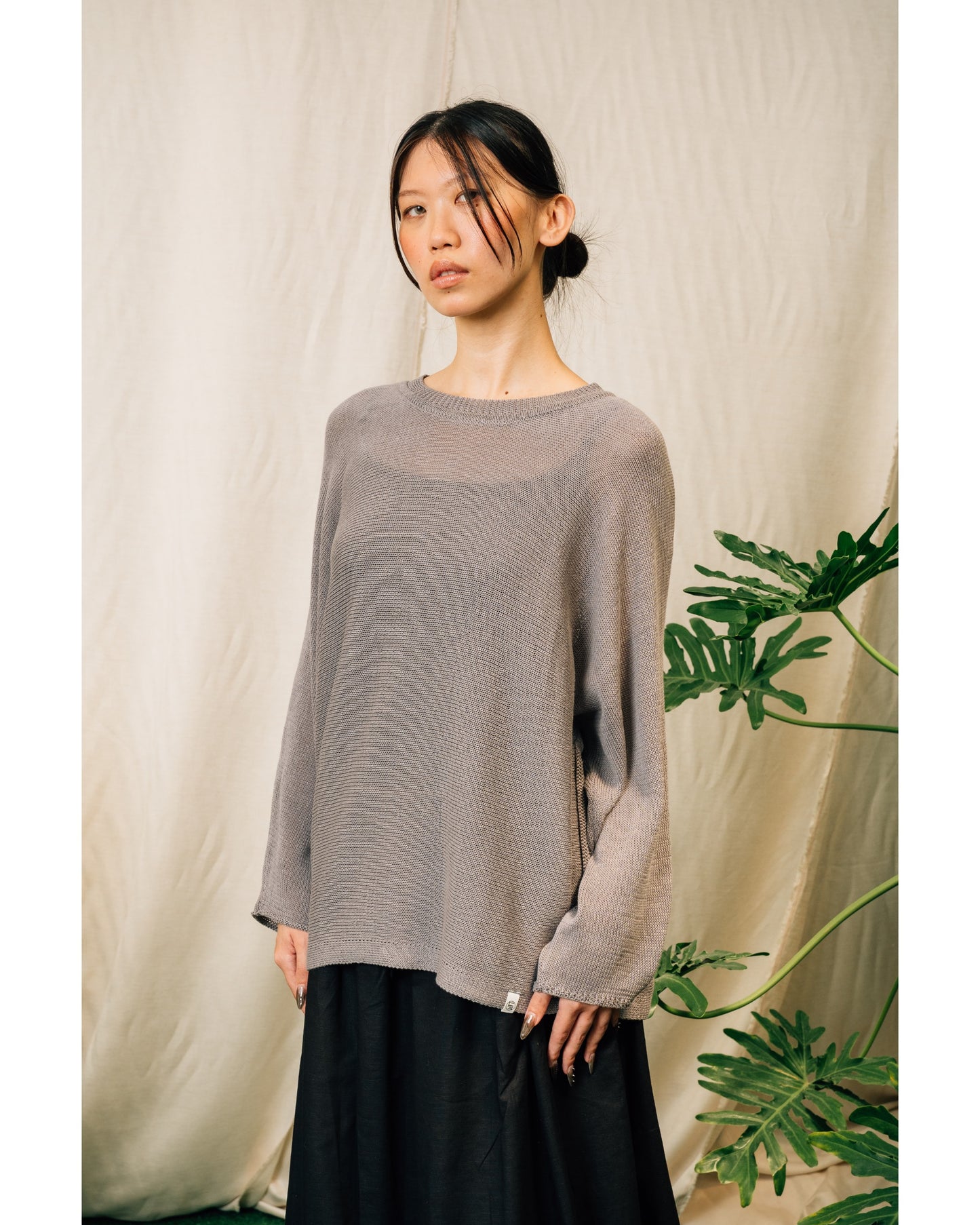 Ivy Knitted Top in Grey