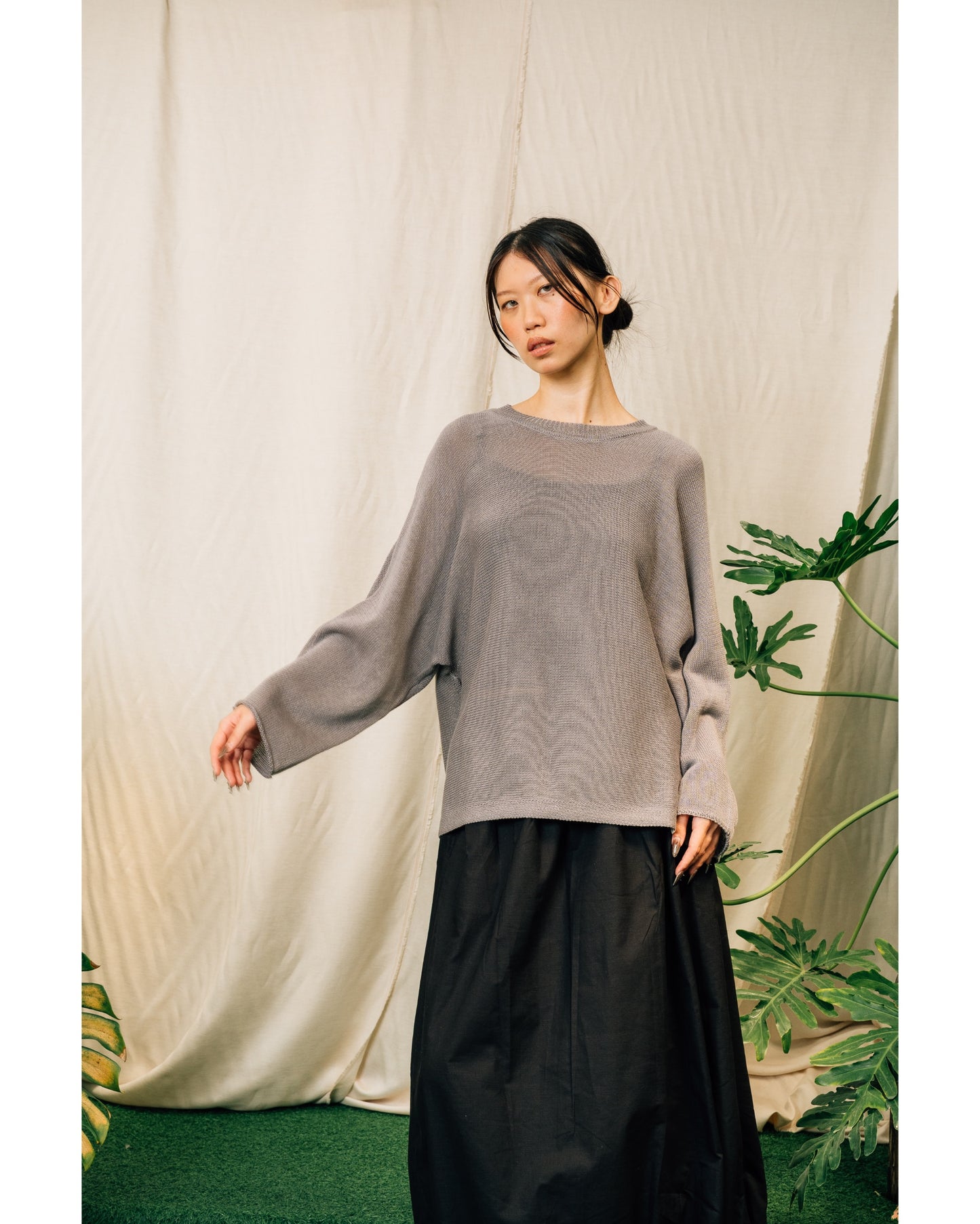 Ivy Knitted Top in Grey