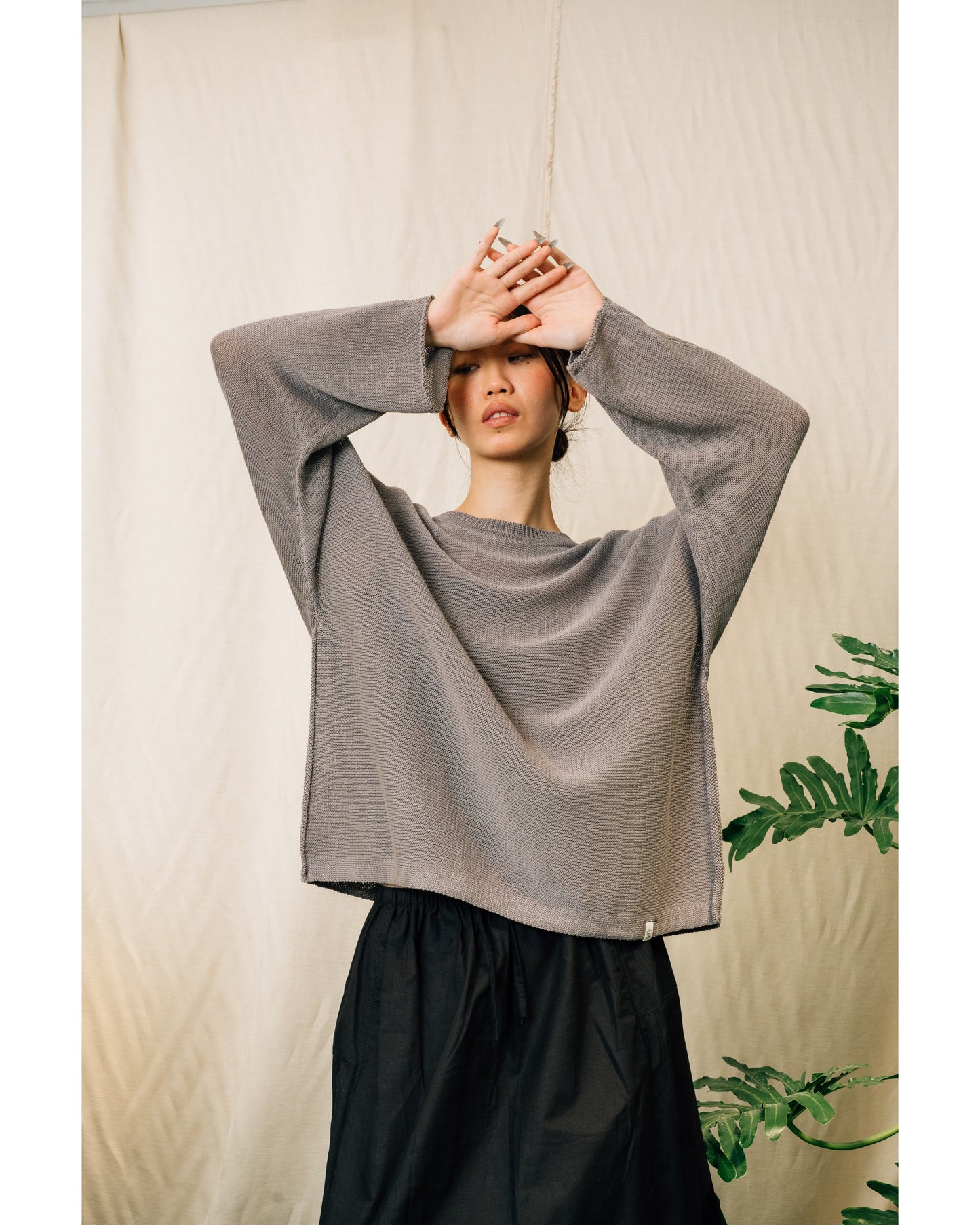 Ivy Knitted Top in Grey