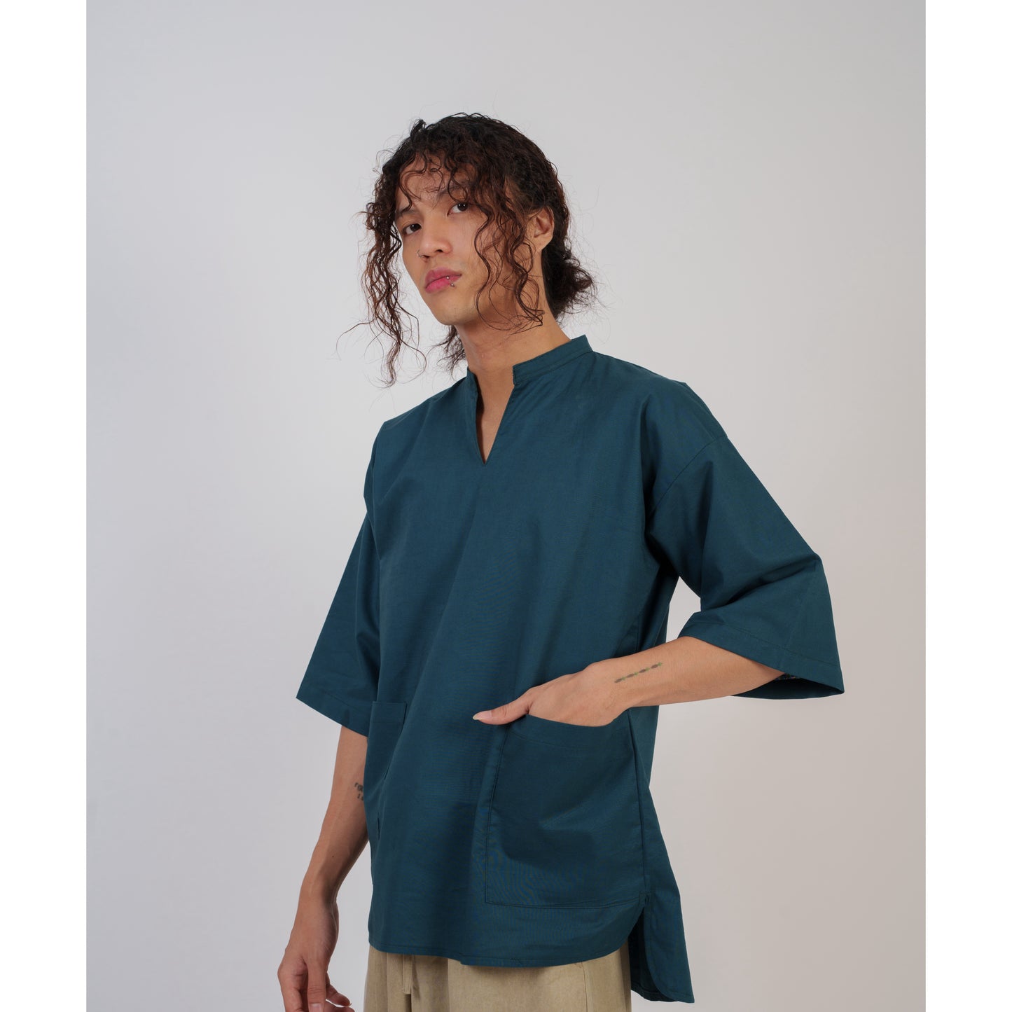 Niji Top In Teal Blue